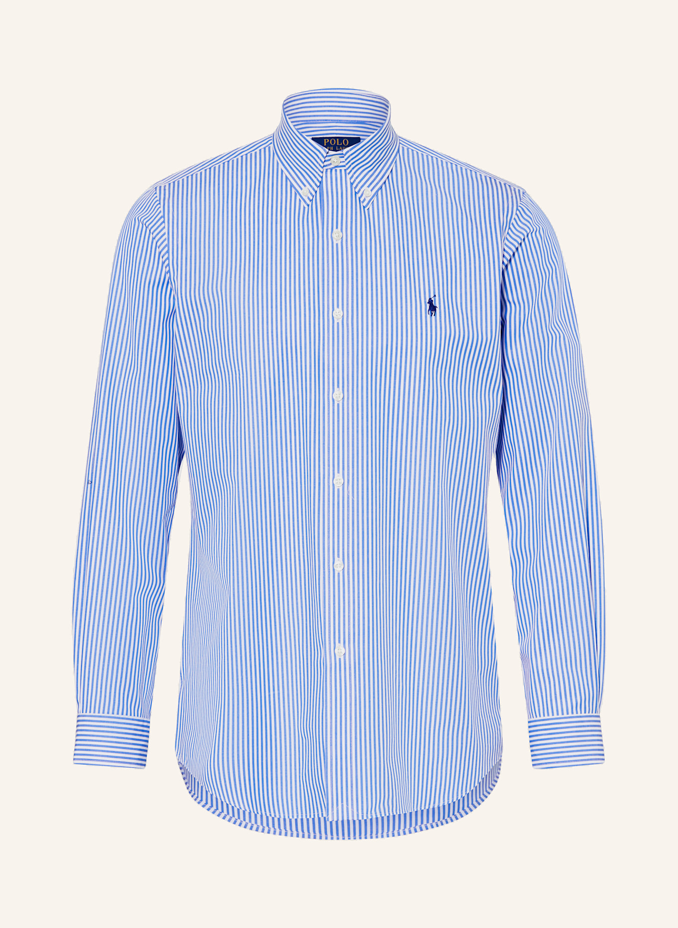 POLO RALPH LAUREN Shirt custom fit: WHITE / BLUE