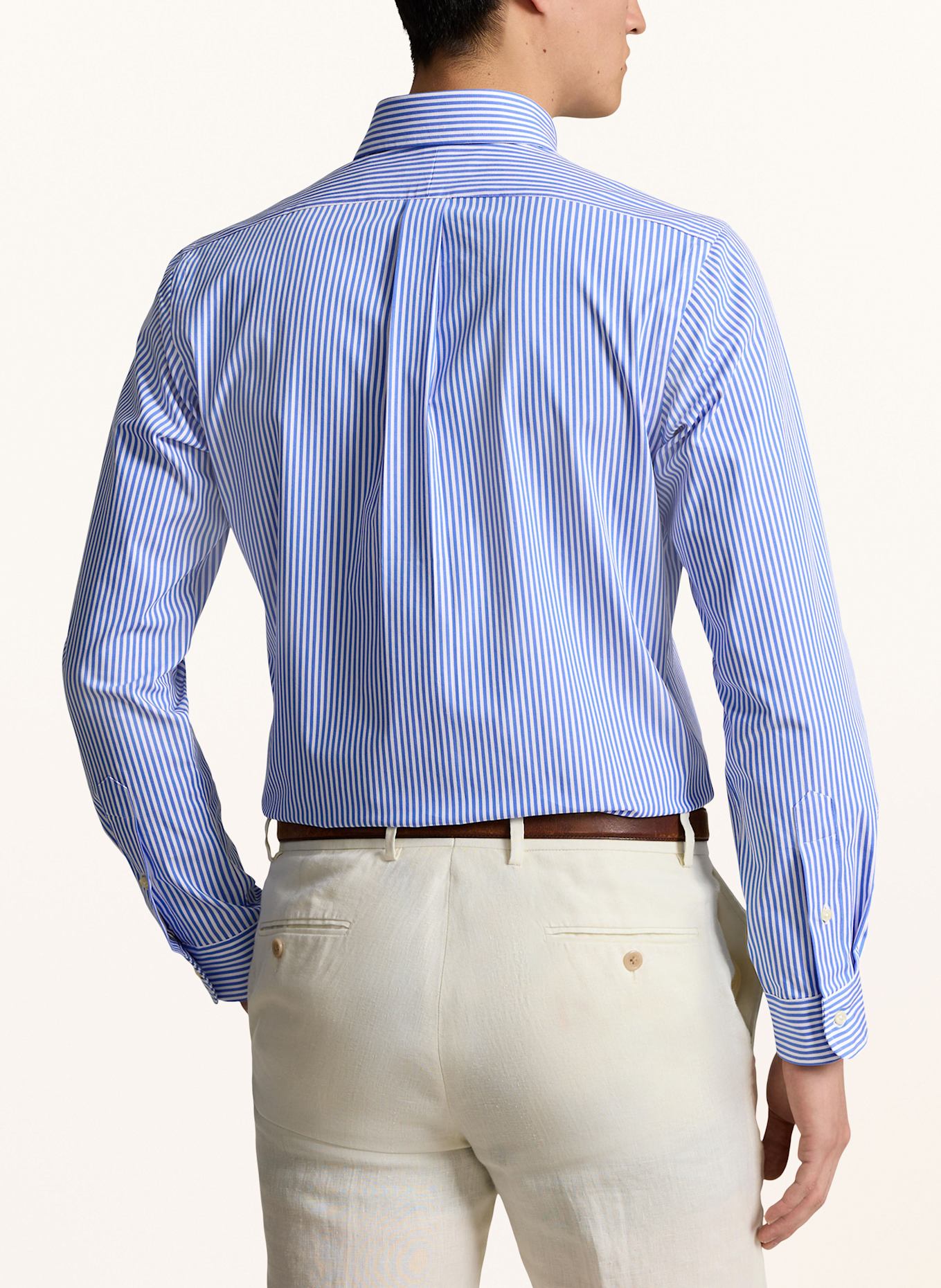 POLO RALPH LAUREN Shirt custom fit: WHITE / BLUE