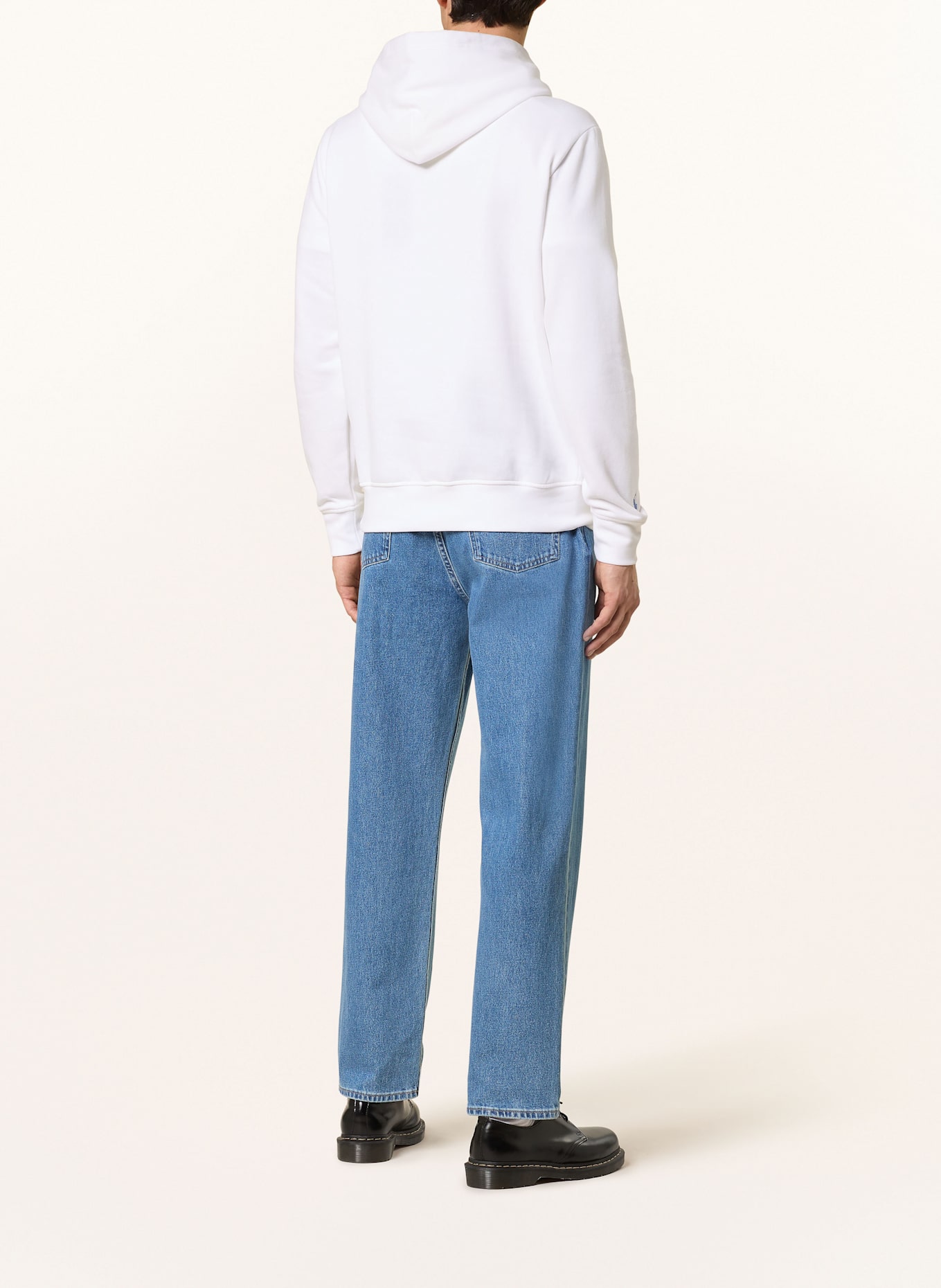POLO RALPH LAUREN Hoodie: WHITE/ BLUE