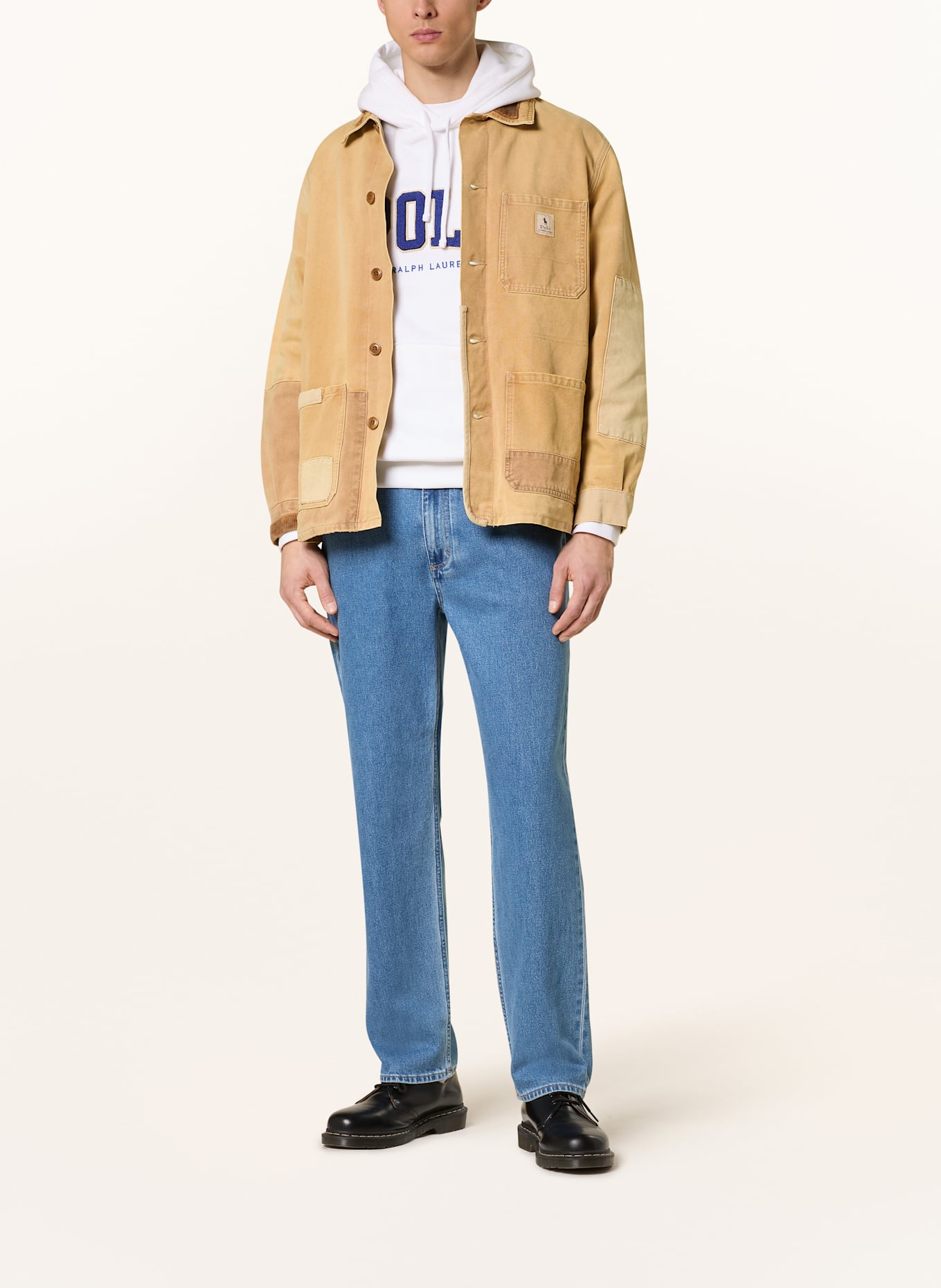 POLO RALPH LAUREN Hoodie: WHITE/ BLUE