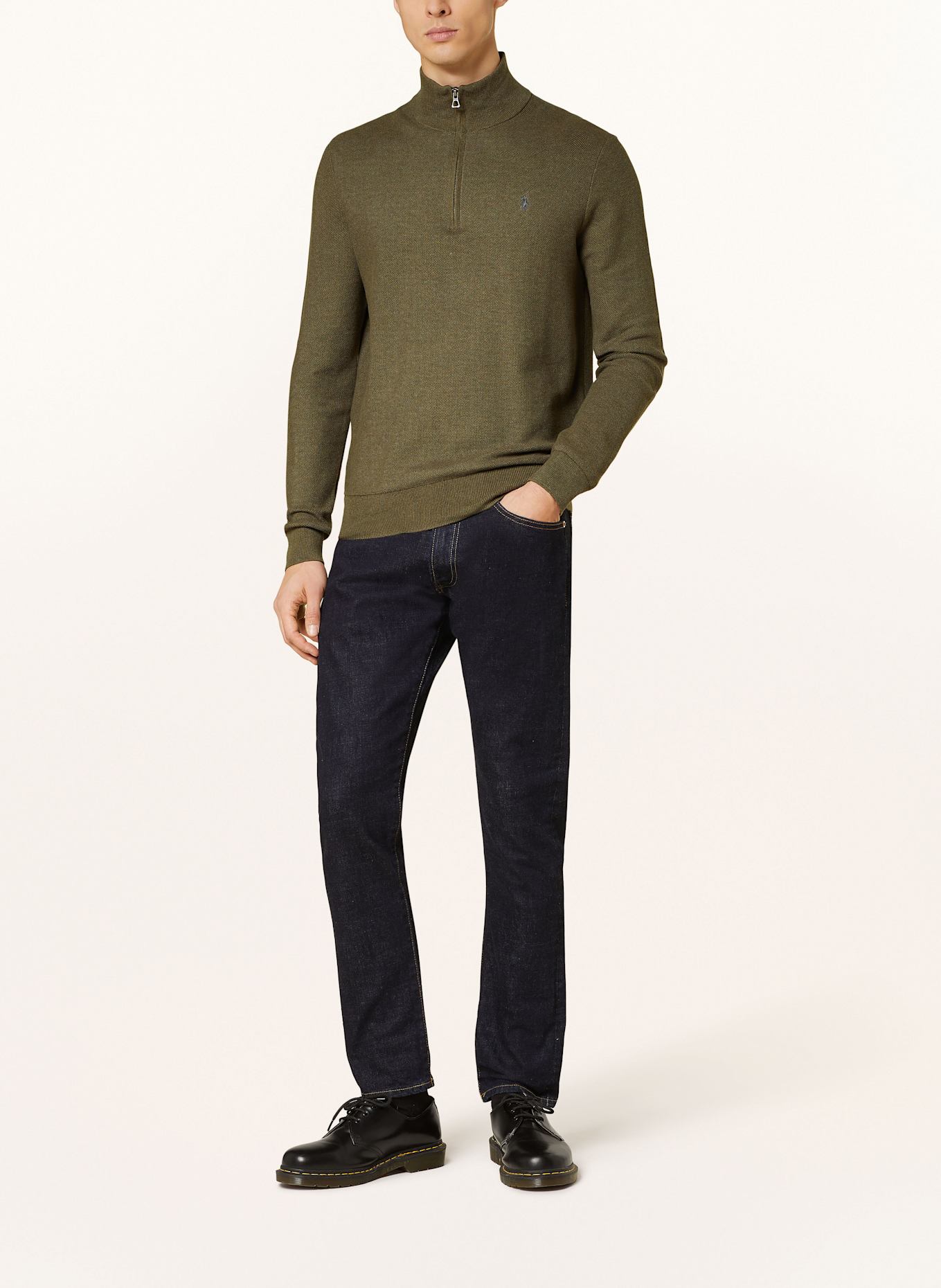 POLO RALPH LAUREN Sweter typu troyer: OLIWKOWY