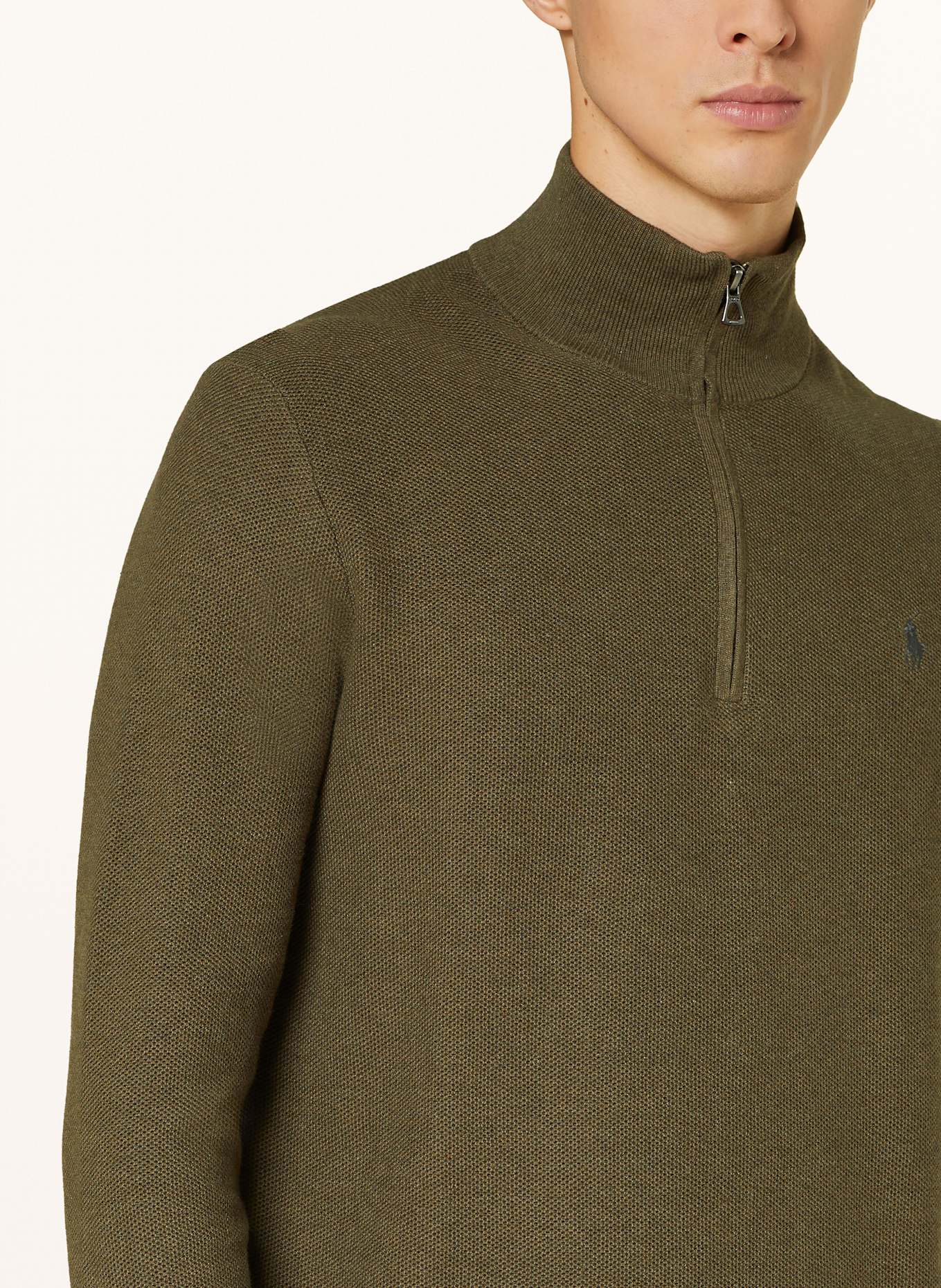 POLO RALPH LAUREN Sweter typu troyer: OLIWKOWY