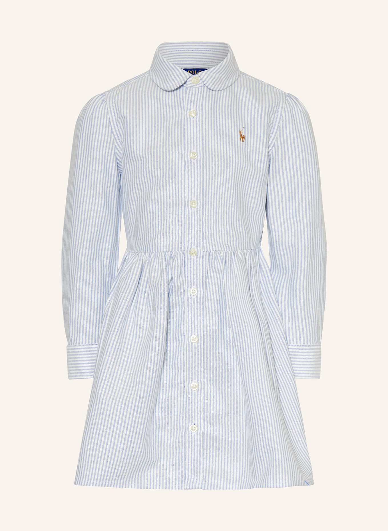 POLO RALPH LAUREN Hemdblusenkleid: WEISS/ HELLBLAU