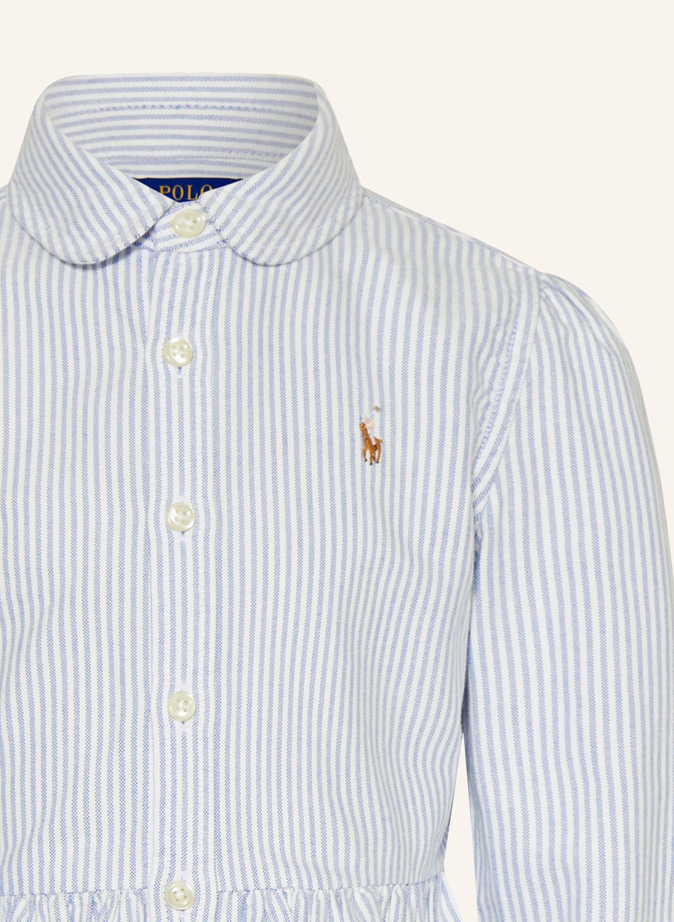 POLO RALPH LAUREN Hemdblusenkleid: WEISS/ HELLBLAU