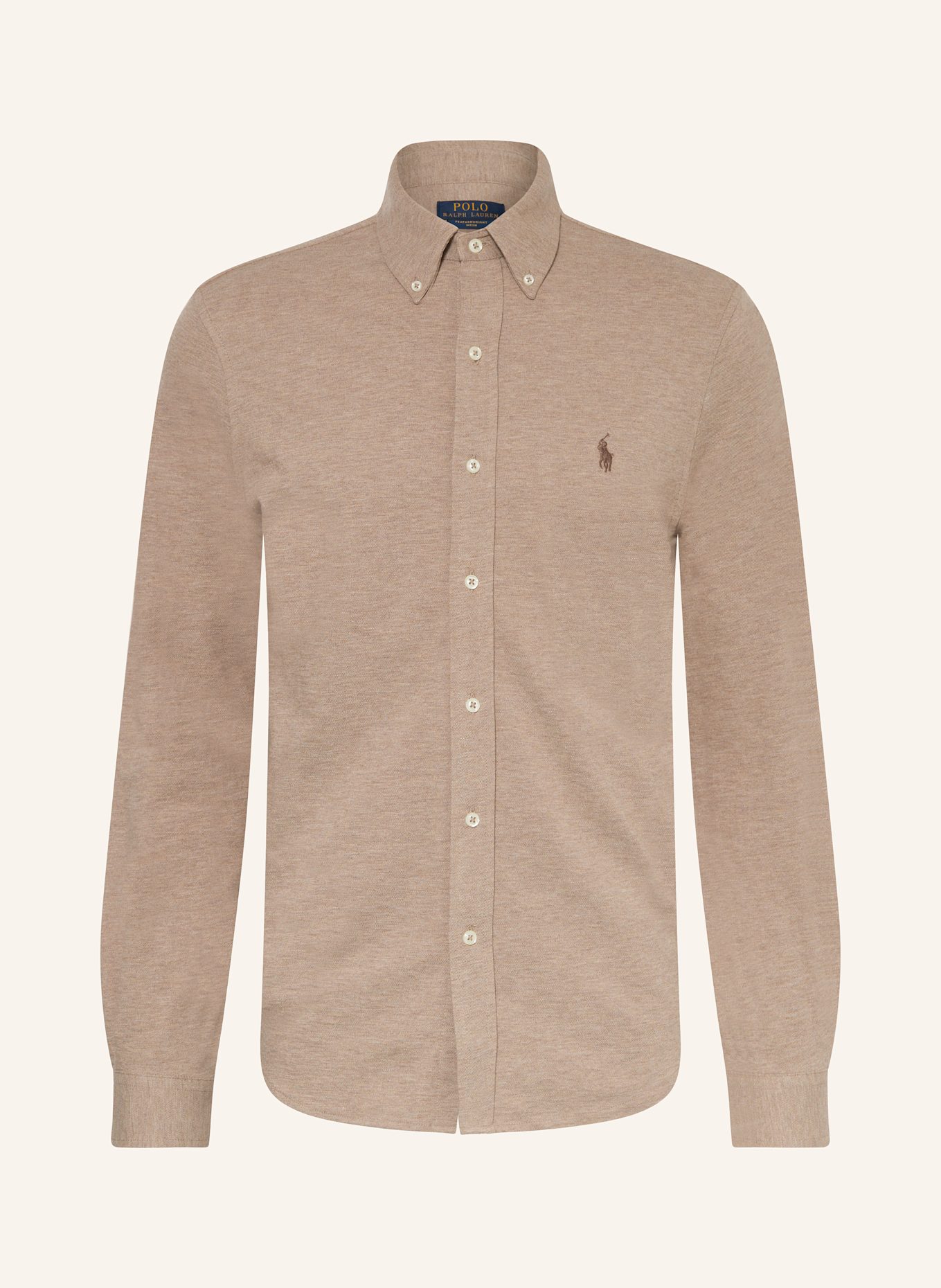 POLO RALPH LAUREN Piqué-Hemd Custom Fit: HELLBRAUN