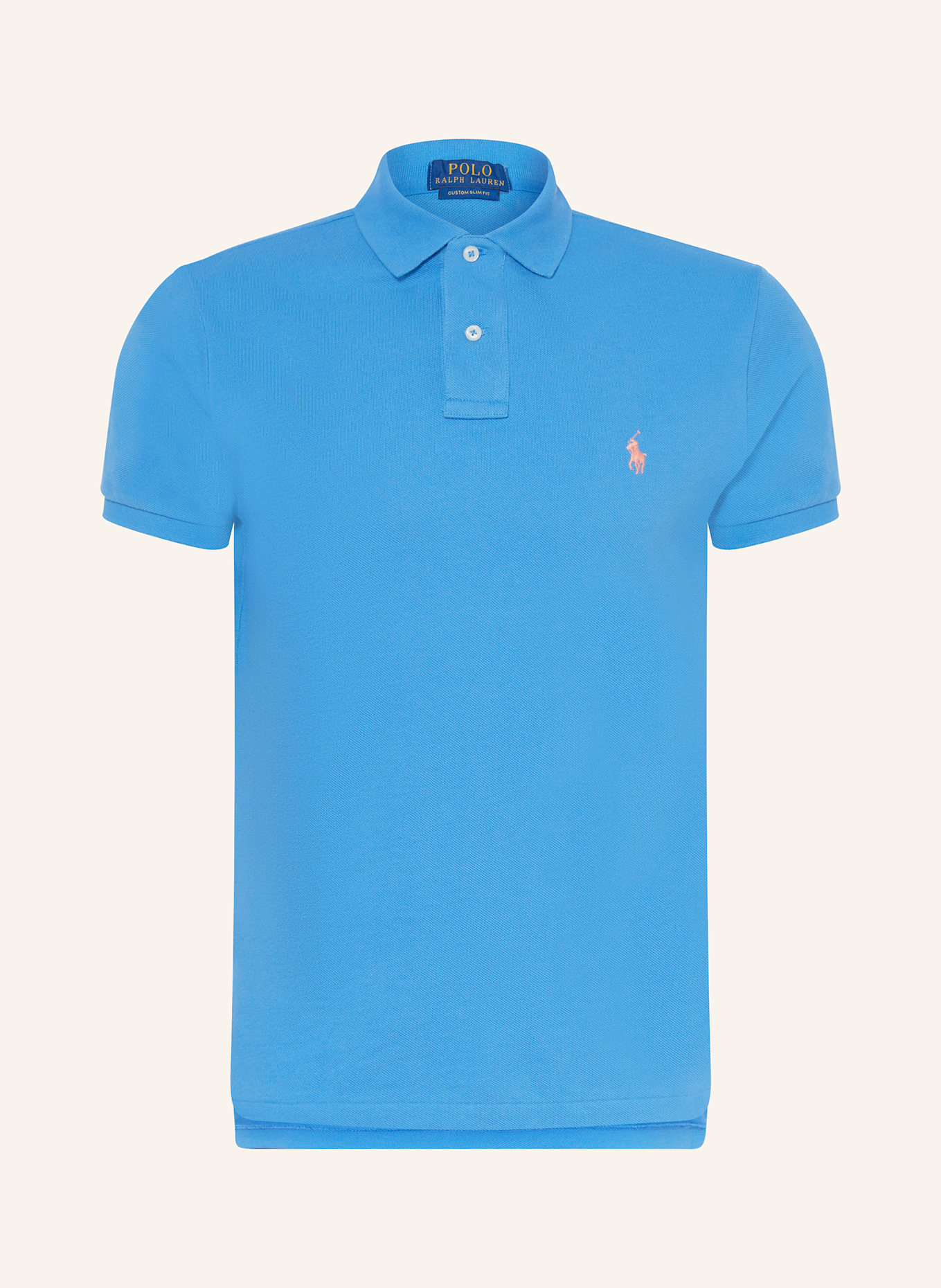 POLO RALPH LAUREN Polokošile z piké Custom Slim Fit: MODRÁ
