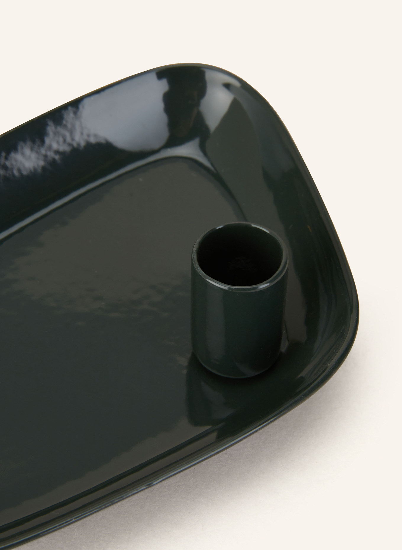 BROSTE COPENHAGEN Świecznik MIE MINI: CIEMNOZIELONY