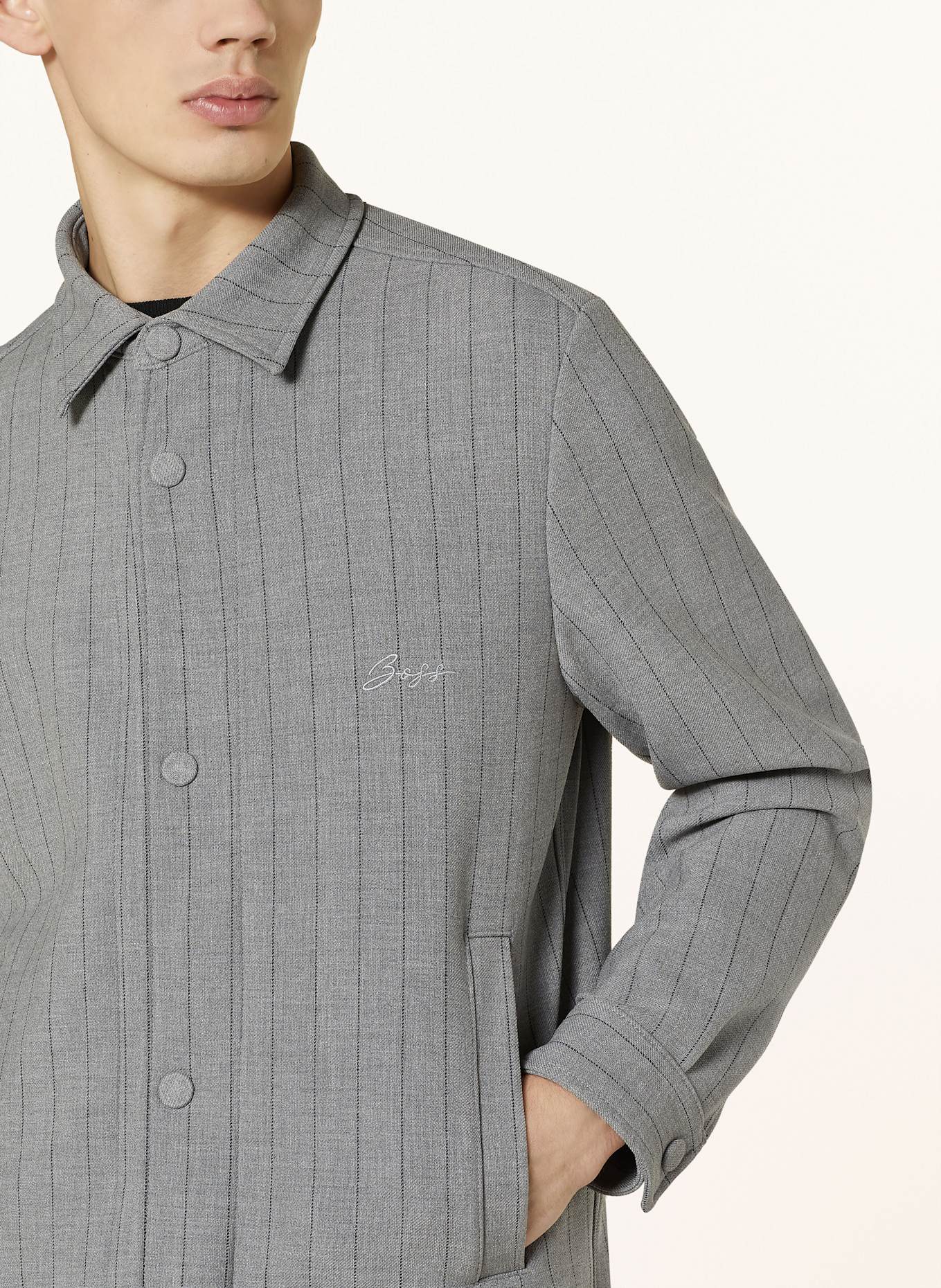 BOSS Jacke C-CARPER-COACH: GRAU / SCHWARZ