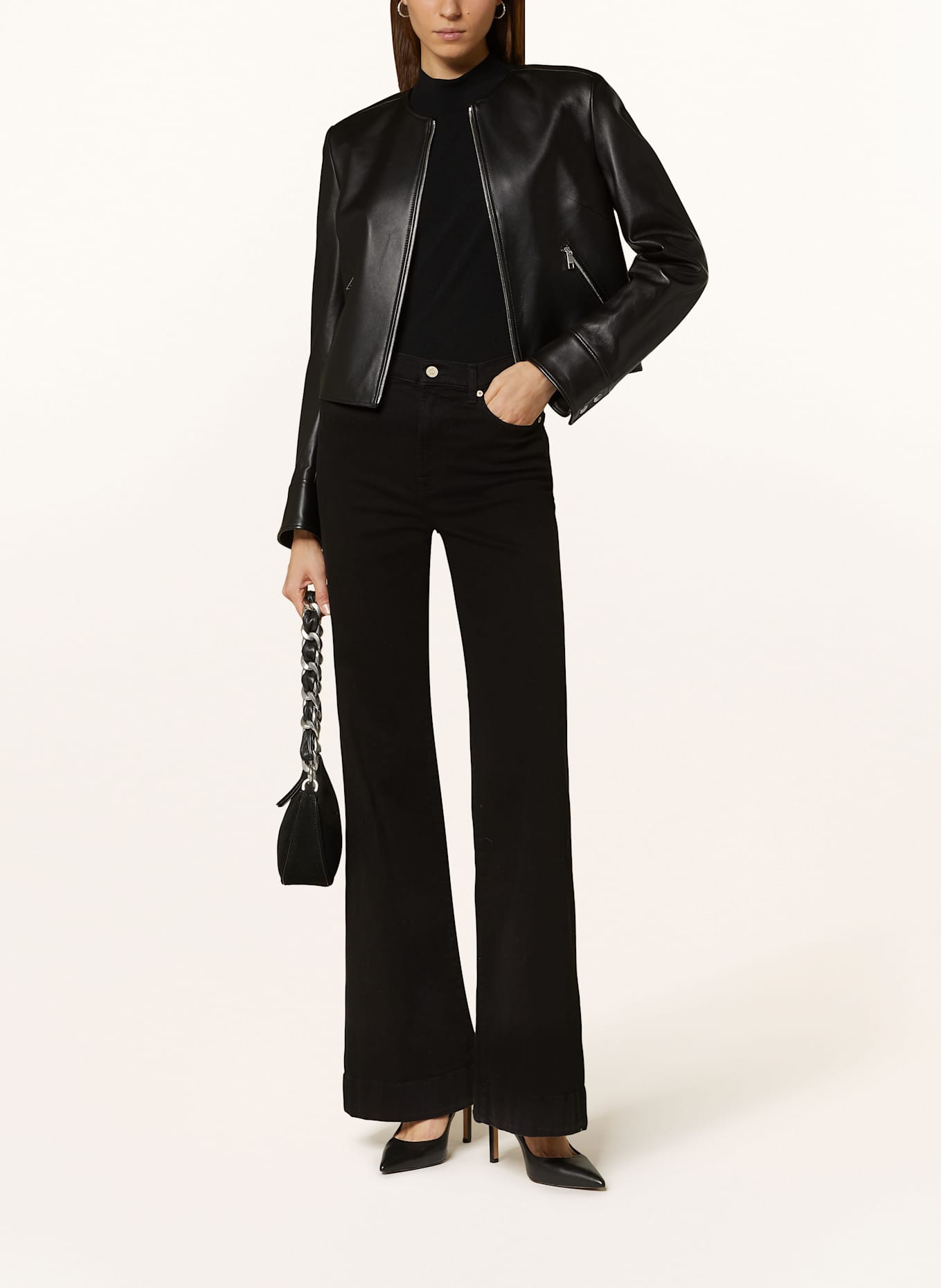 BOSS Lederjacke SADENITA: SCHWARZ