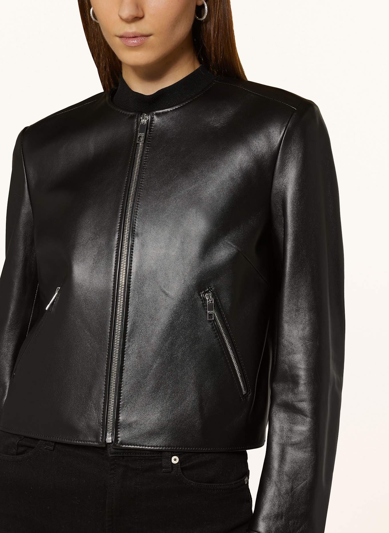 BOSS Lederjacke SADENITA: SCHWARZ