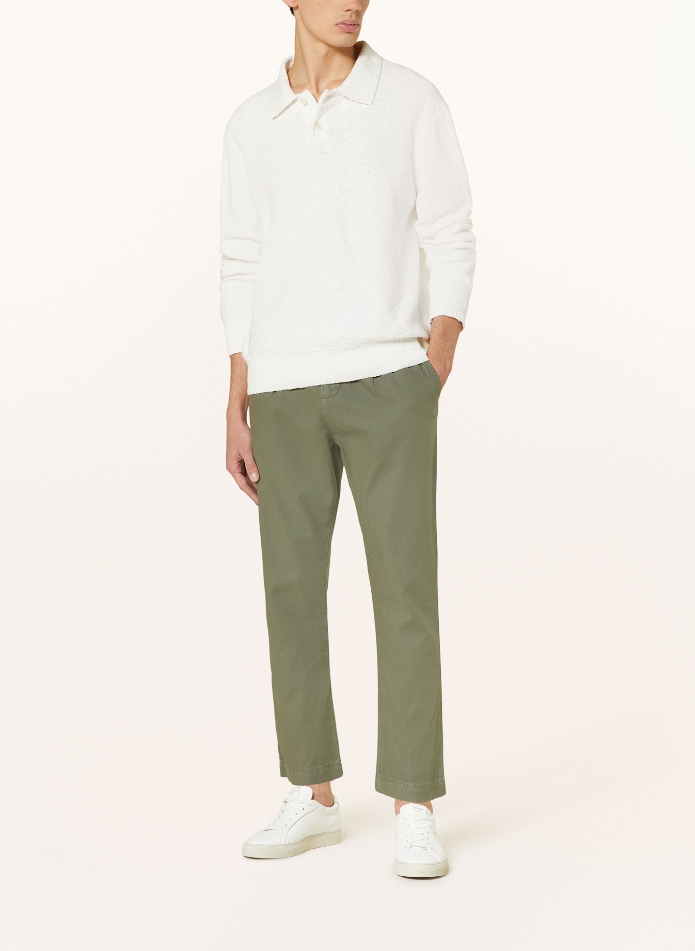 PAUL Chino mit Leinen: KHAKI