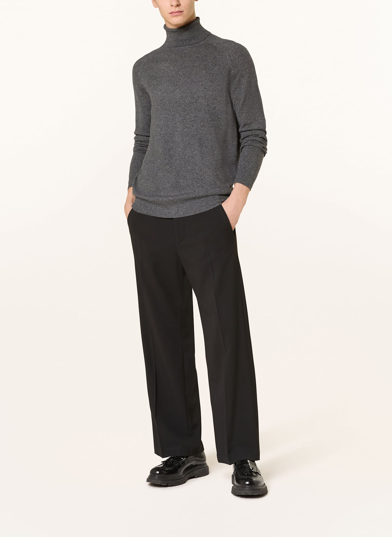 PAUL Rollkragenpullover aus Cashmere: DUNKELGRAU