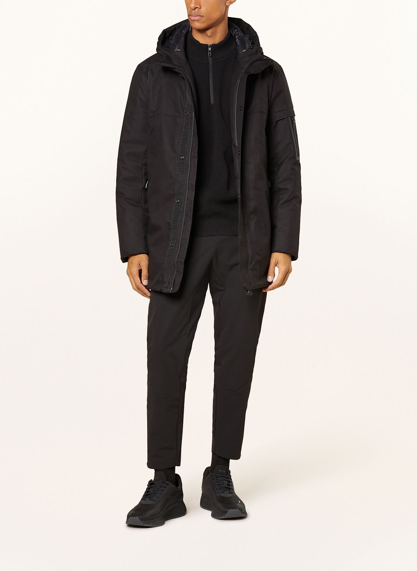 BOSS Parka TERRA: CZARNY