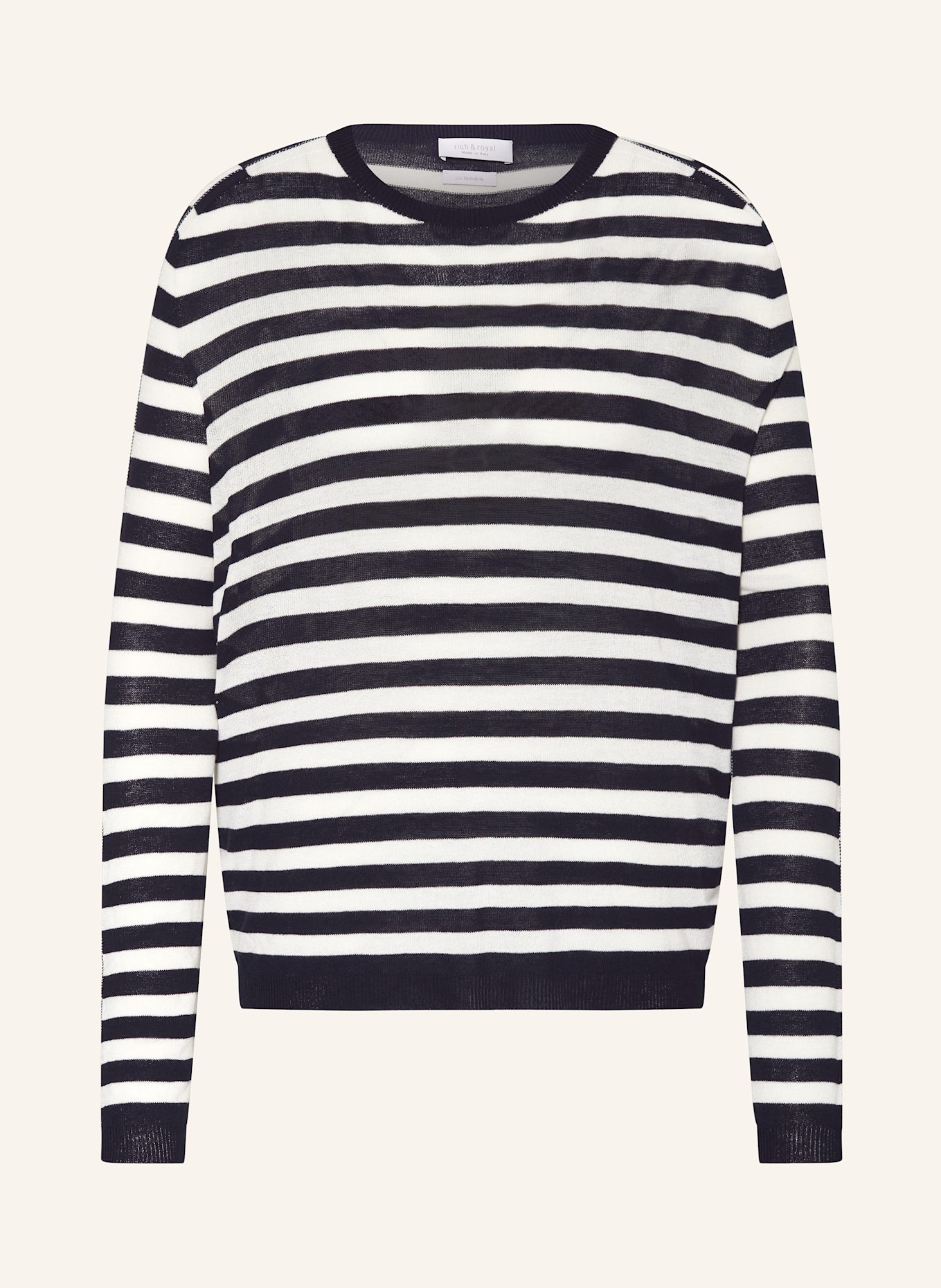 Rich & Royal Pullover: DUNKELBLAU / WEISS