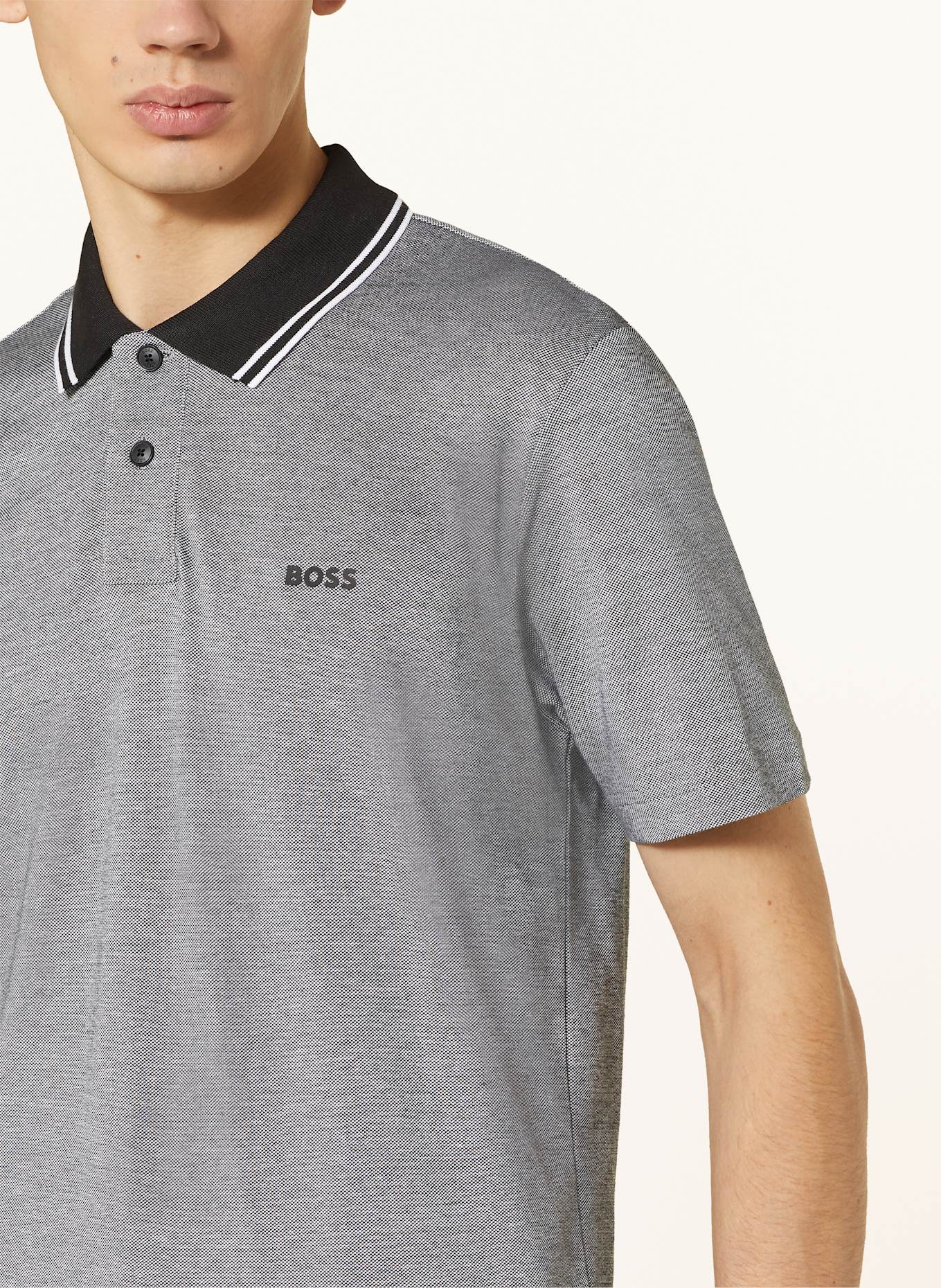 BOSS Koszulka polo z piki PEOXFORDNEW: CZARNY