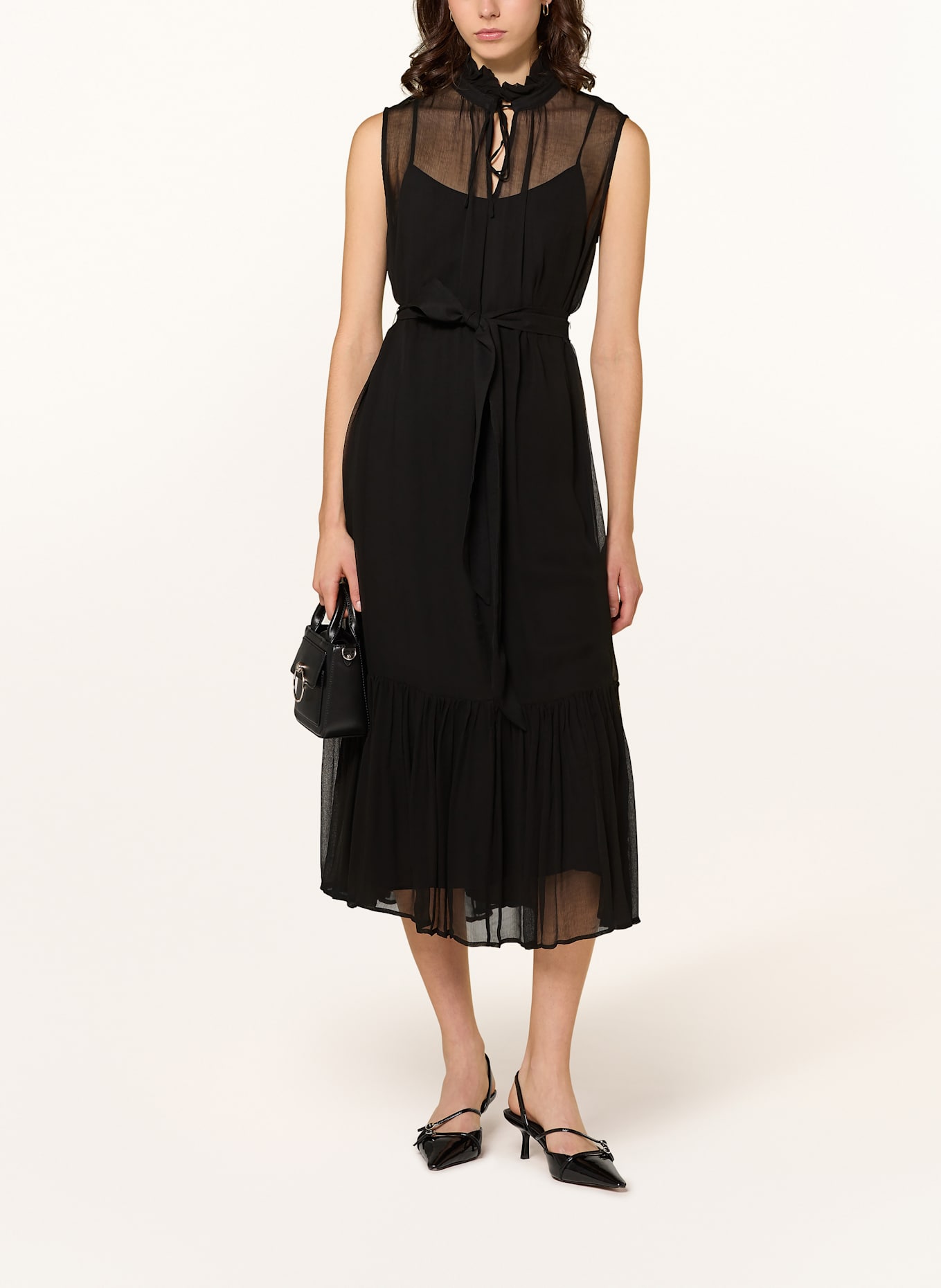 MRS & HUGS Dress with ruffles: BLACK
