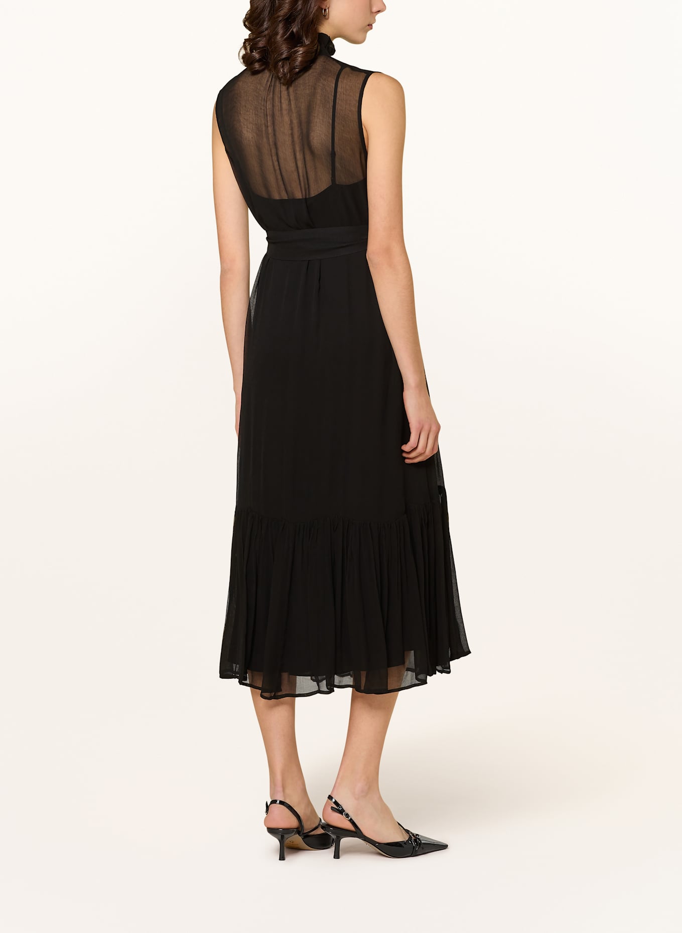 MRS & HUGS Dress with ruffles: BLACK
