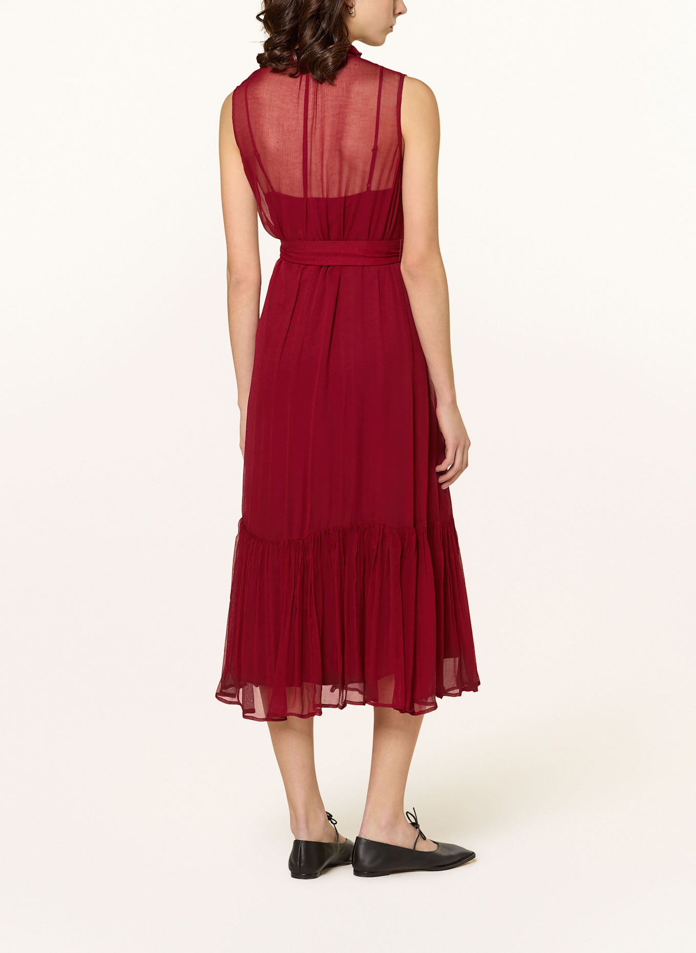 MRS & HUGS Kleid mit Rüschen: DUNKELROT