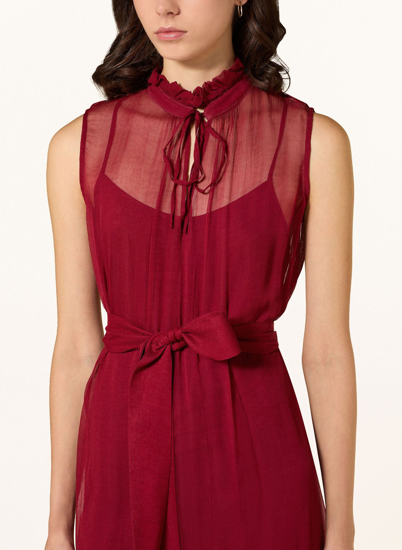 MRS & HUGS Kleid mit Rüschen: DUNKELROT