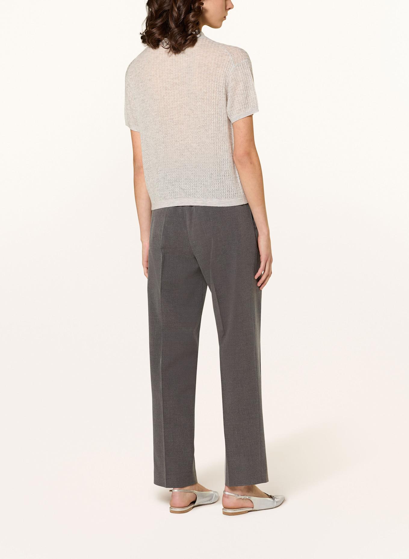 MRS & HUGS Strick-Poloshirt mit Cashmere: HELLGRAU