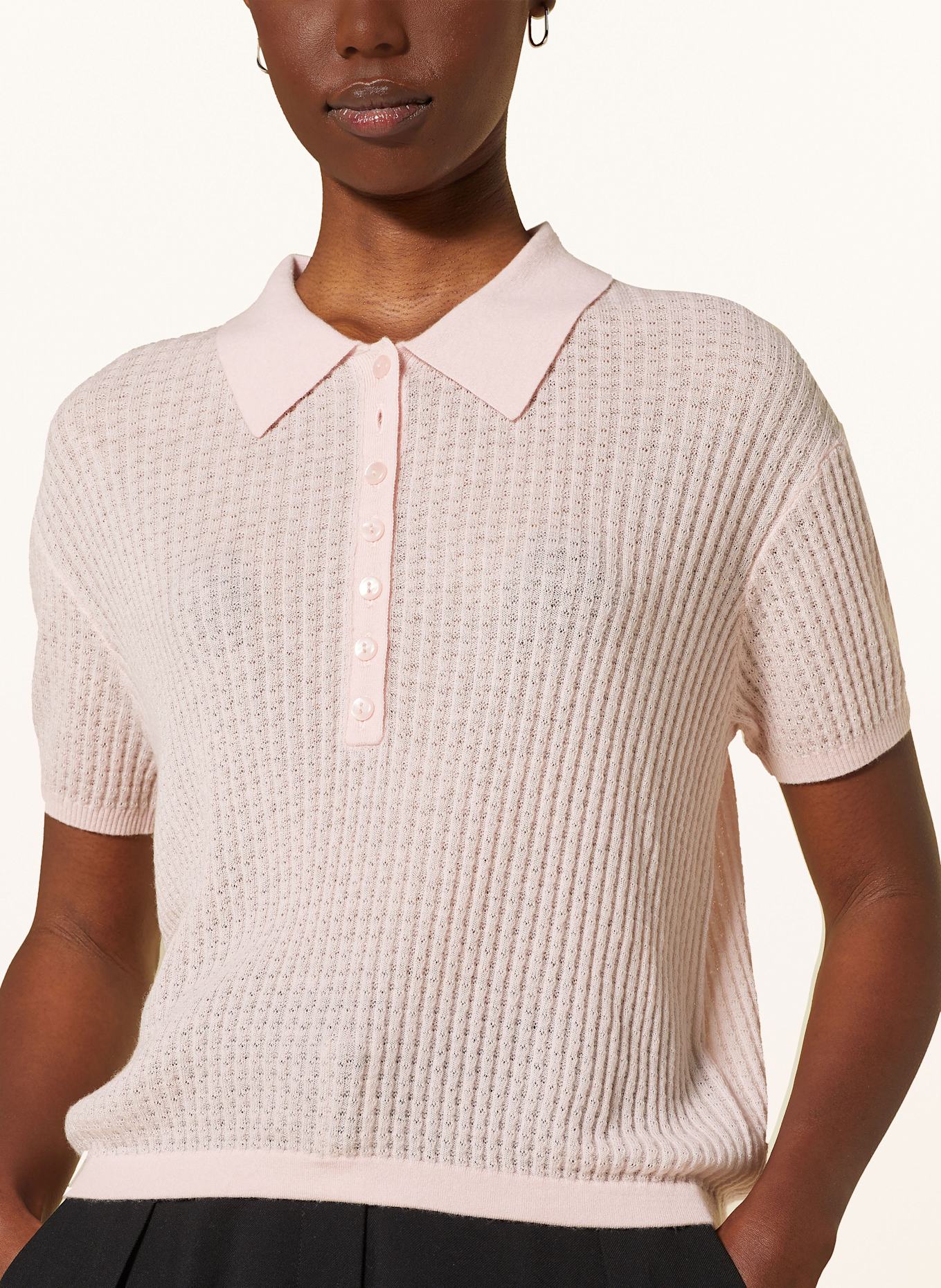 MRS & HUGS Koszulka polo z dzianiny z dodatkiem kaszmiru: RÓŻOWY
