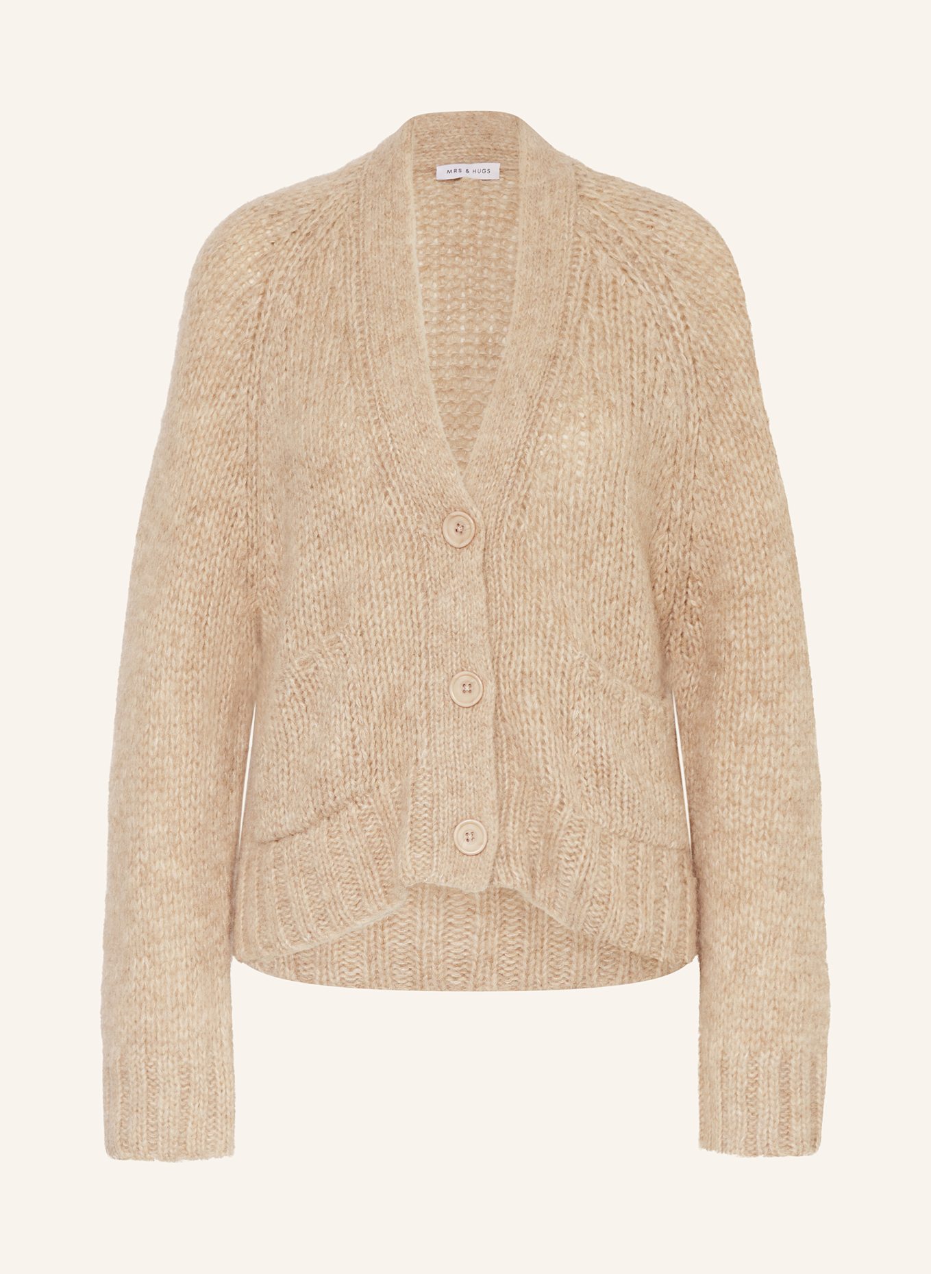 MRS & HUGS Cardigan with alpaca: TAUPE