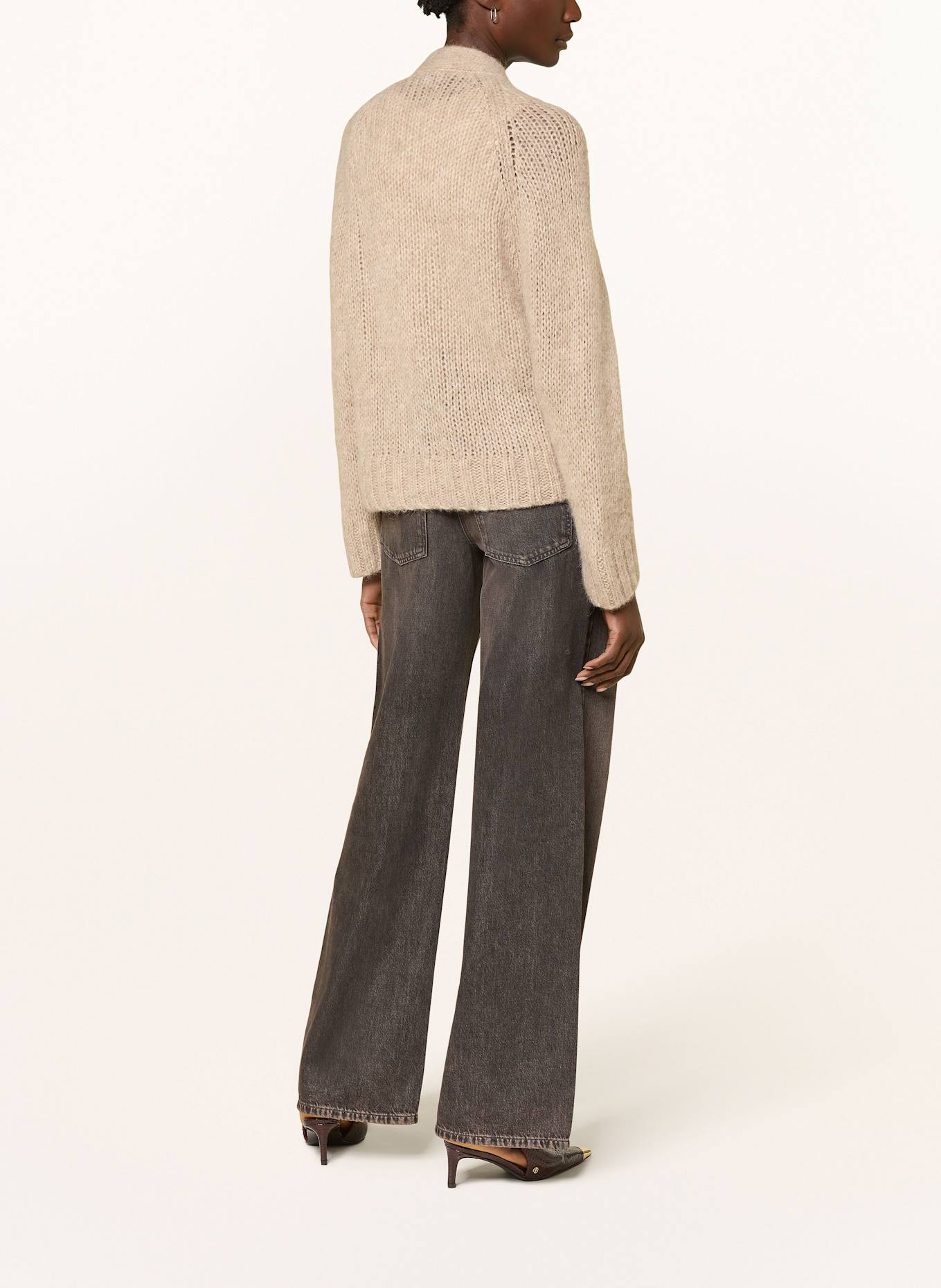 MRS & HUGS Cardigan with alpaca: TAUPE