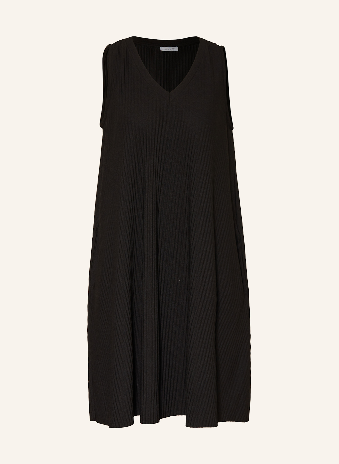 MRS & HUGS Jerseykleid mit Plissees: SCHWARZ