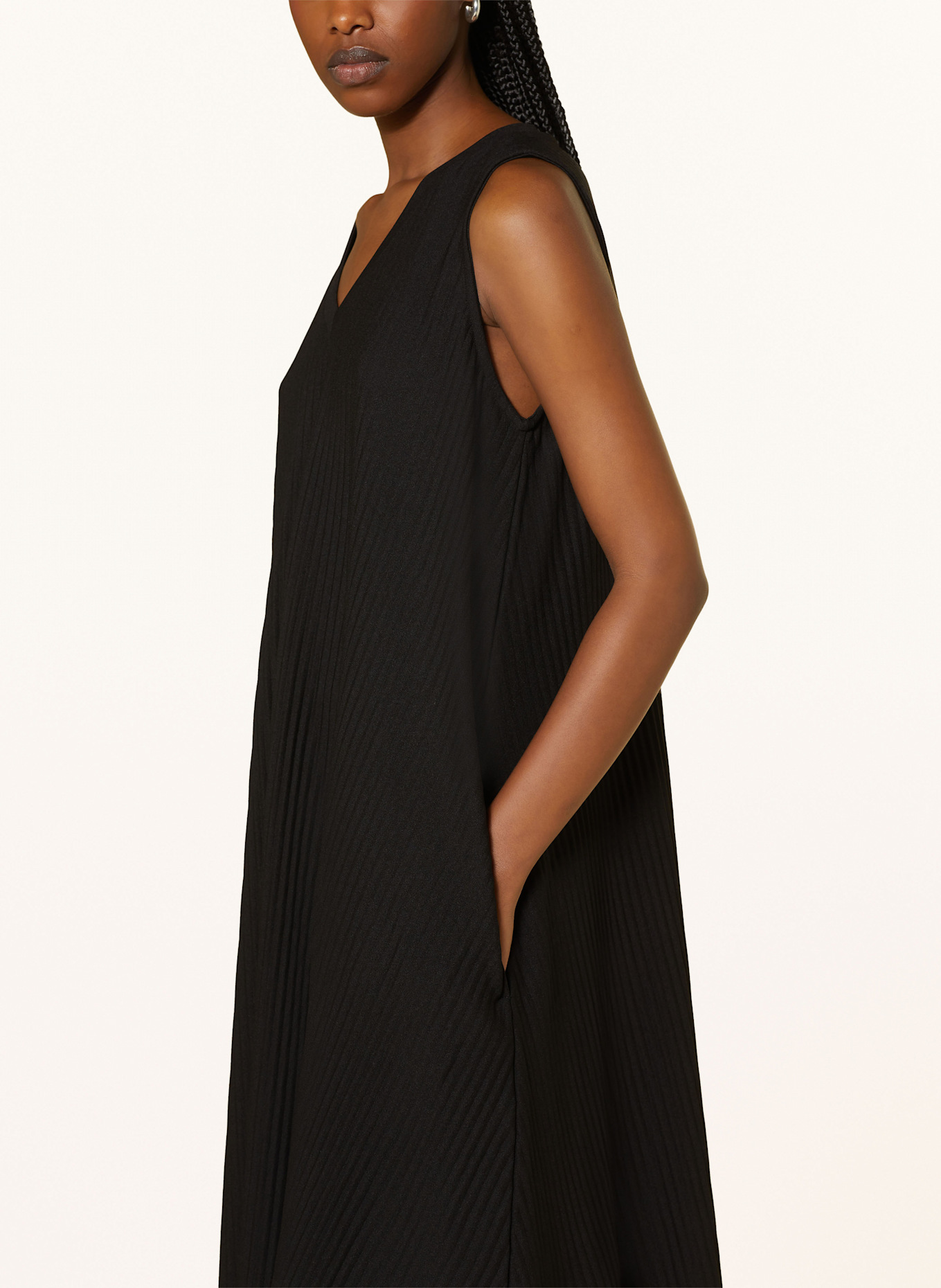 MRS & HUGS Jerseykleid mit Plissees: SCHWARZ