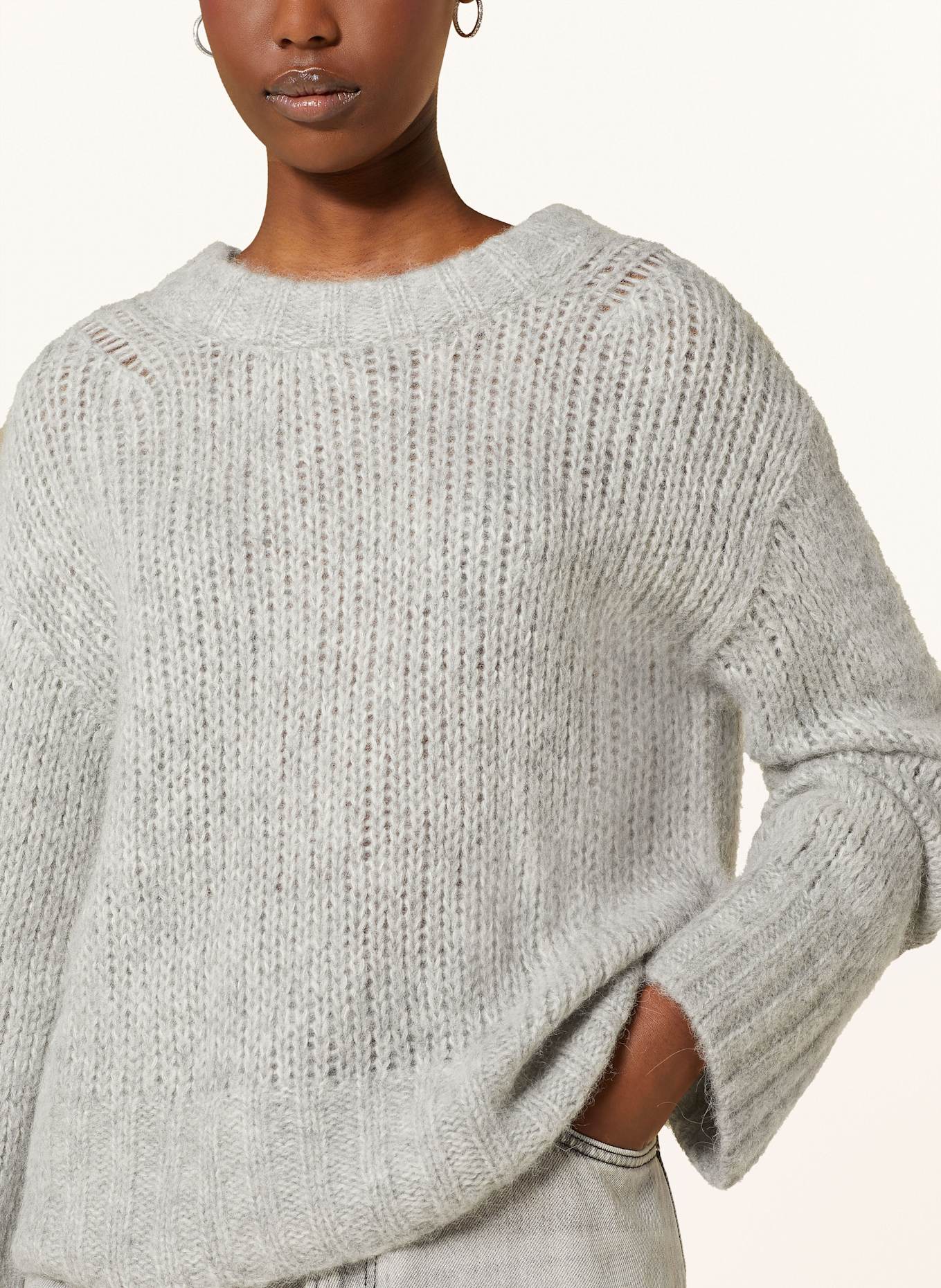 MRS & HUGS Sweater with alpaca: LIGHT GRAY