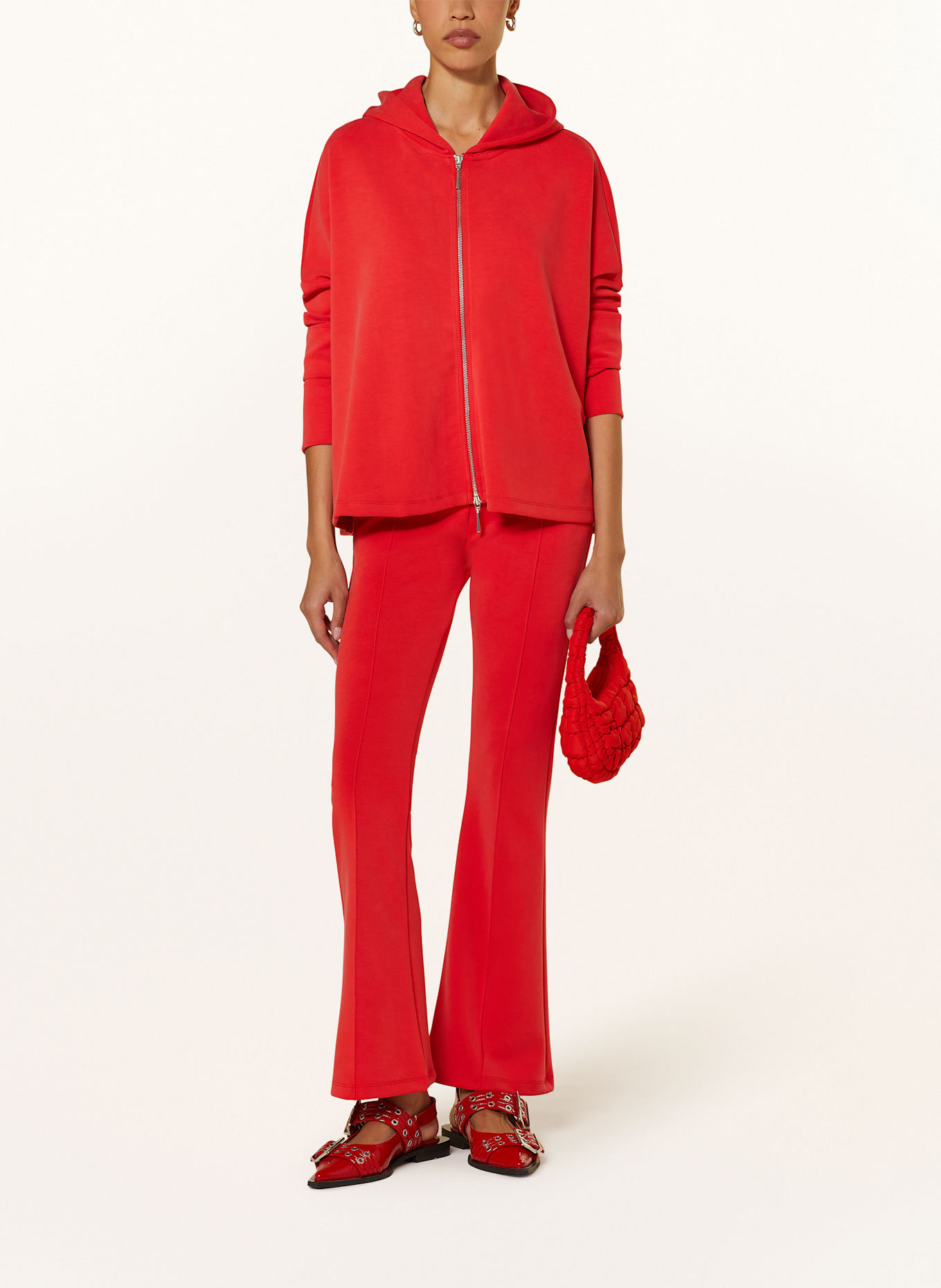 MRS & HUGS Bootcut-Hose aus Jersey: ROT