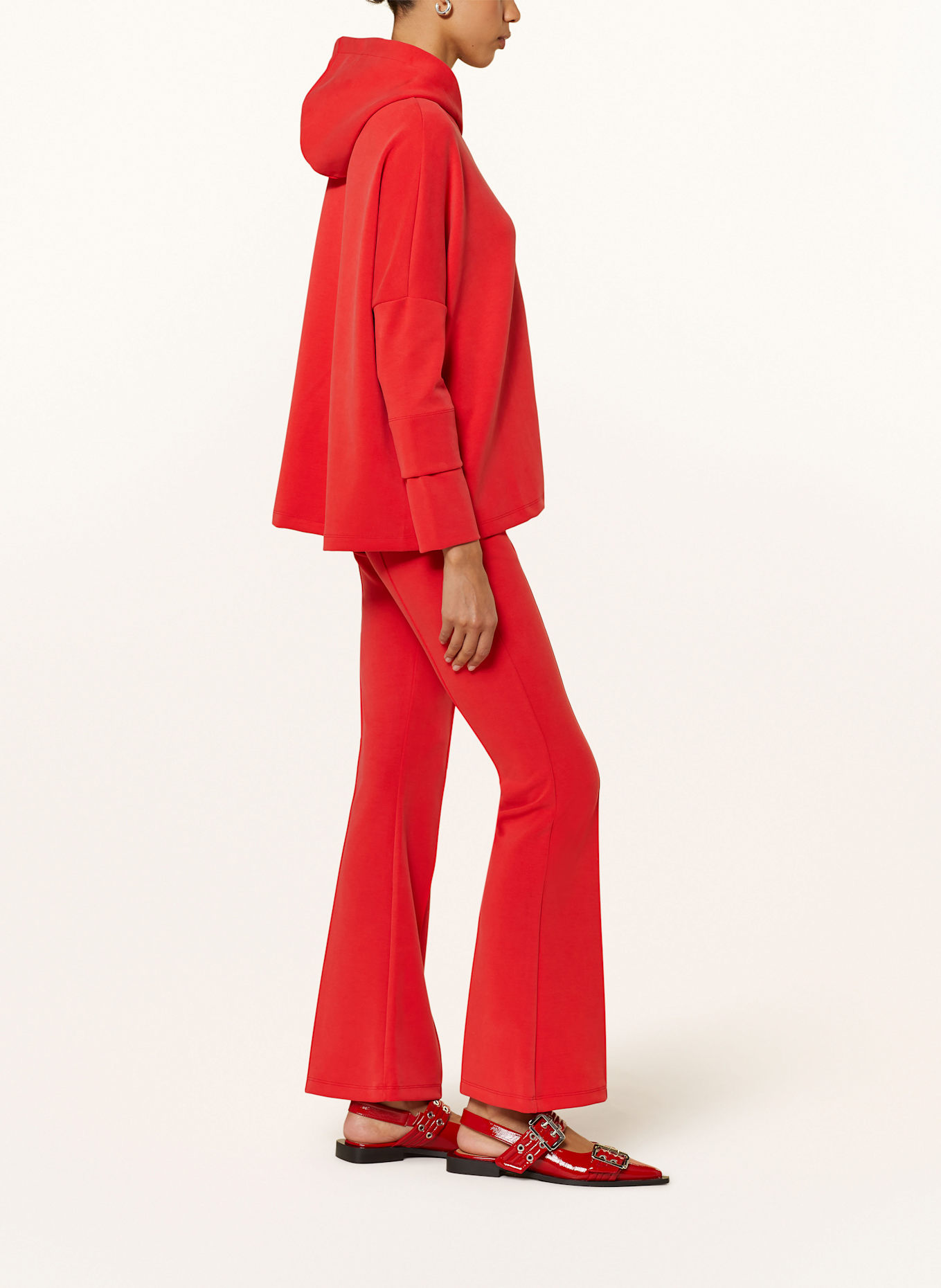 MRS & HUGS Bootcut-Hose aus Jersey: ROT