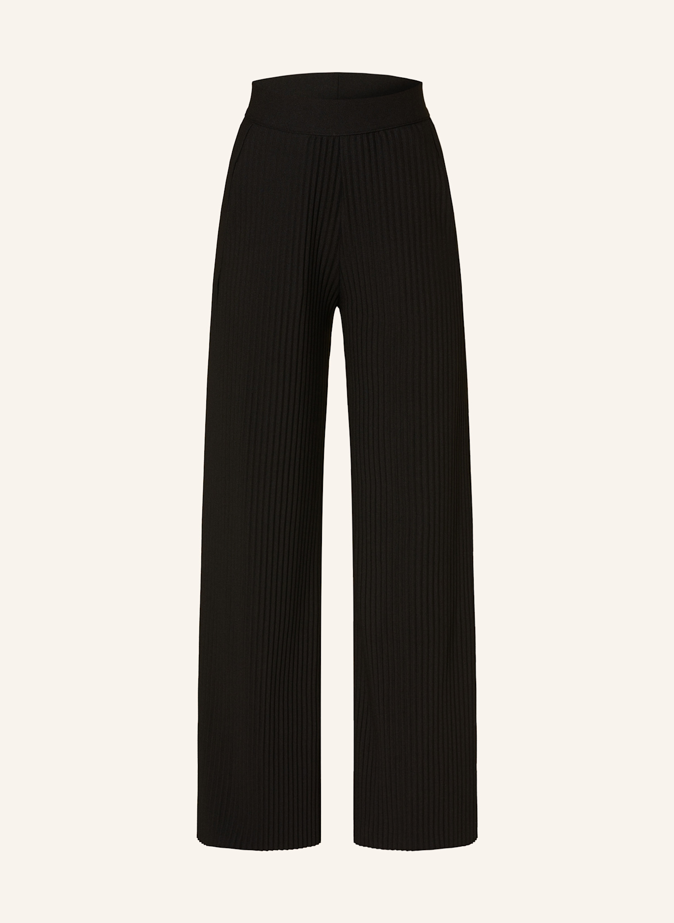 MRS & HUGS Marlene trousers in jersey with pleats: BLACK