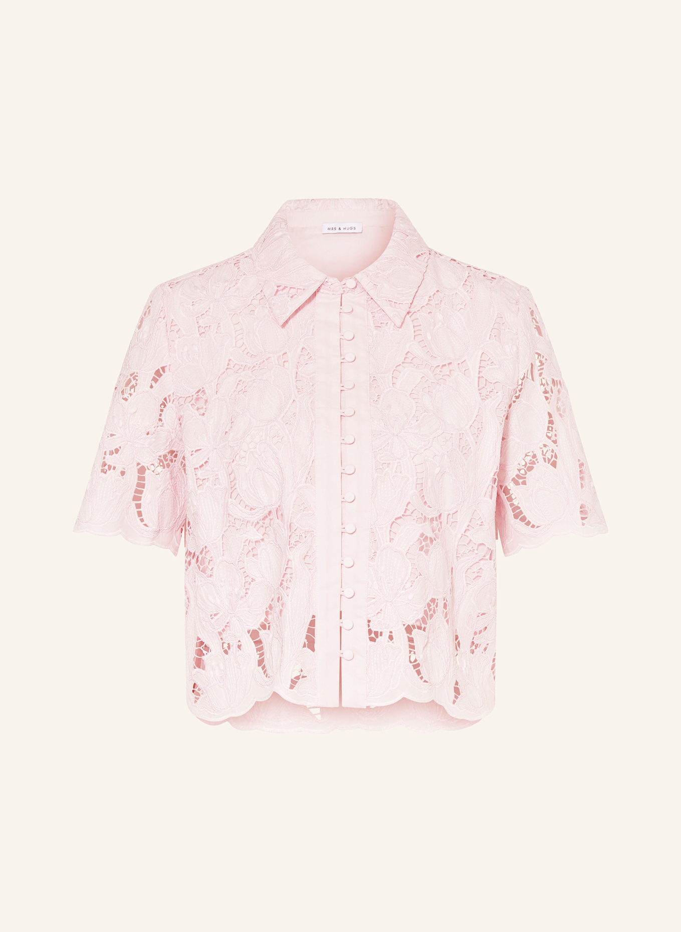 MRS & HUGS Hemdbluse aus Lochspitze: ROSA