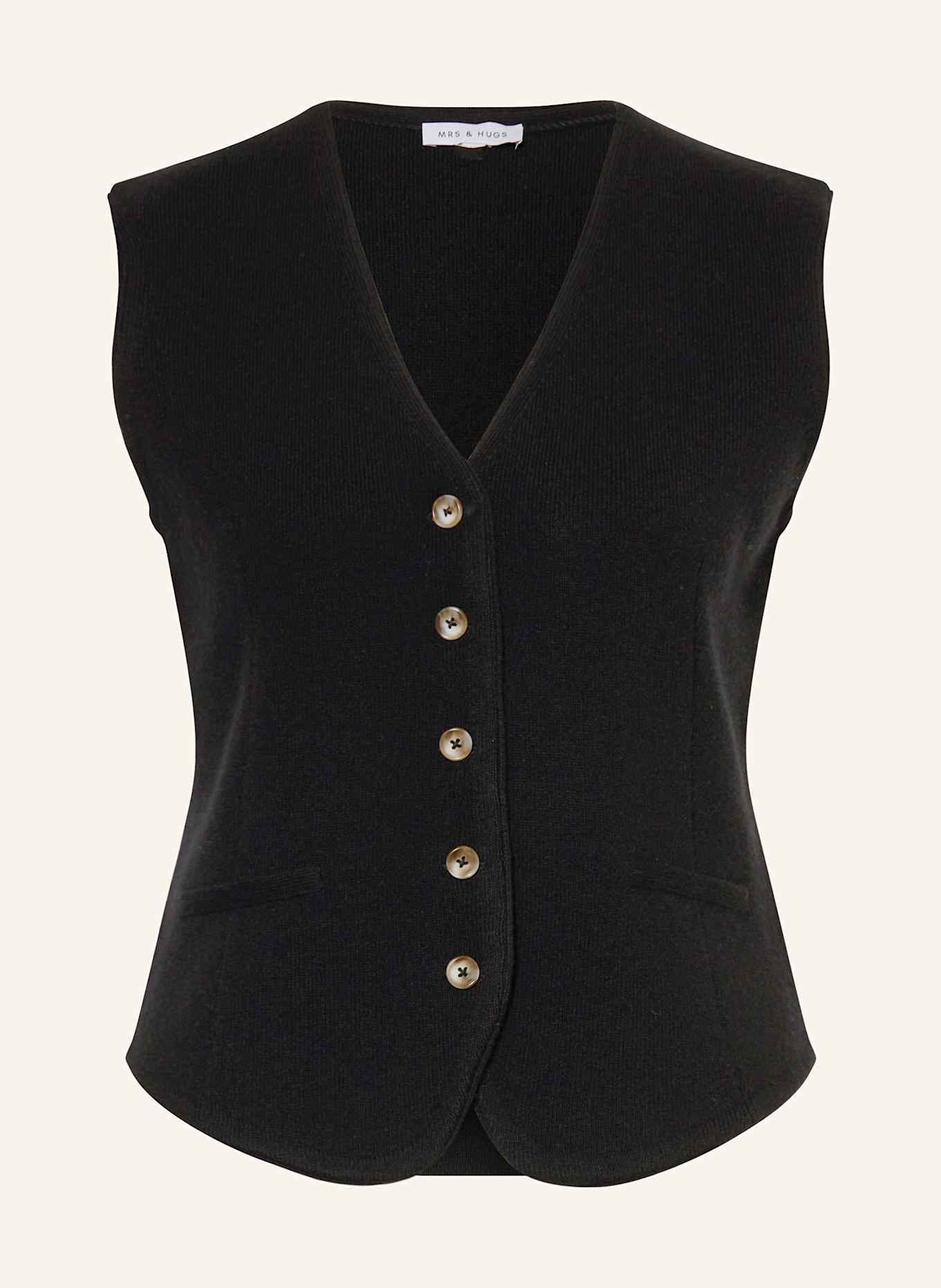 MRS & HUGS Strickweste mit Cashmere: SCHWARZ