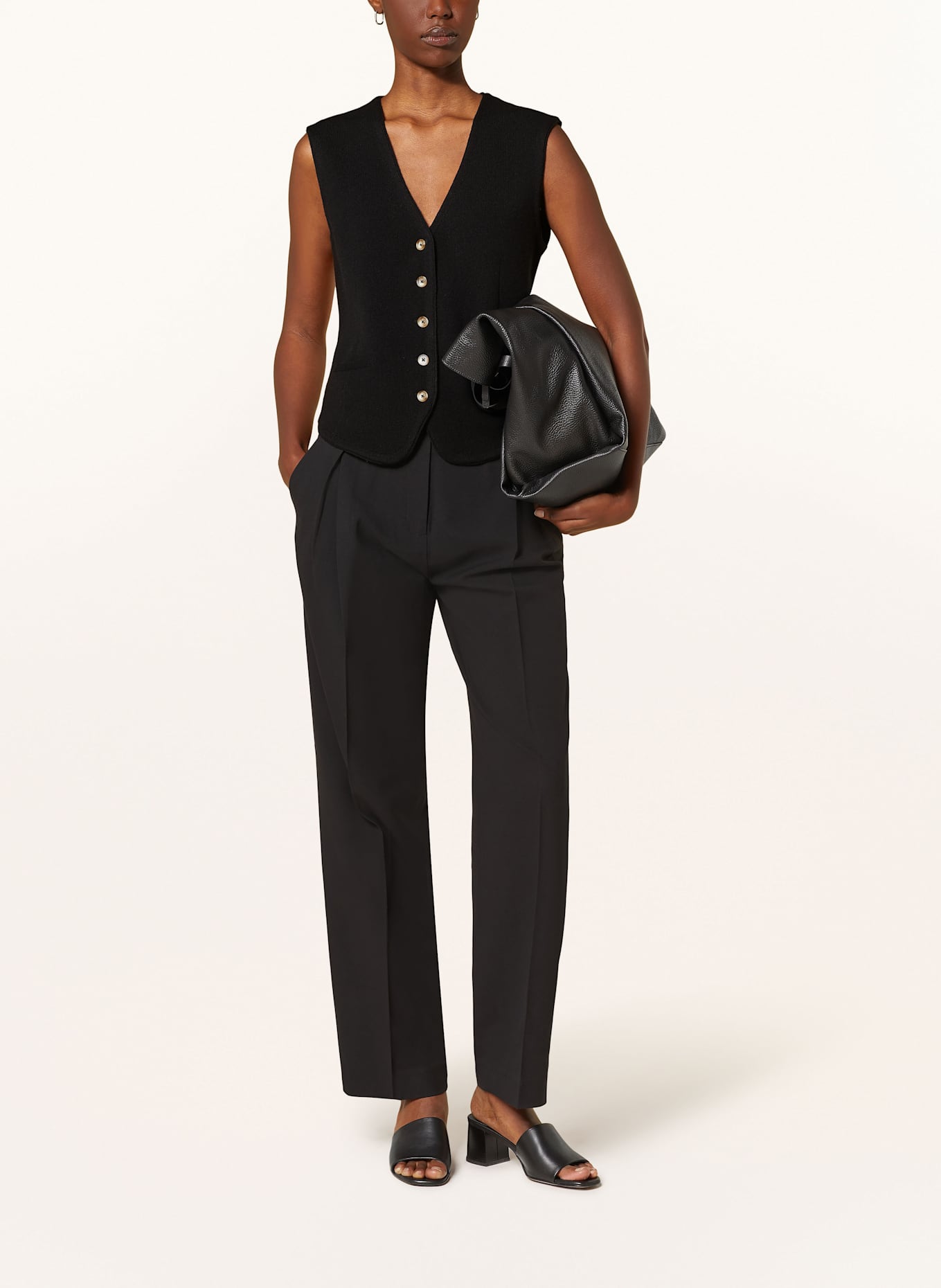 MRS & HUGS Strickweste mit Cashmere: SCHWARZ