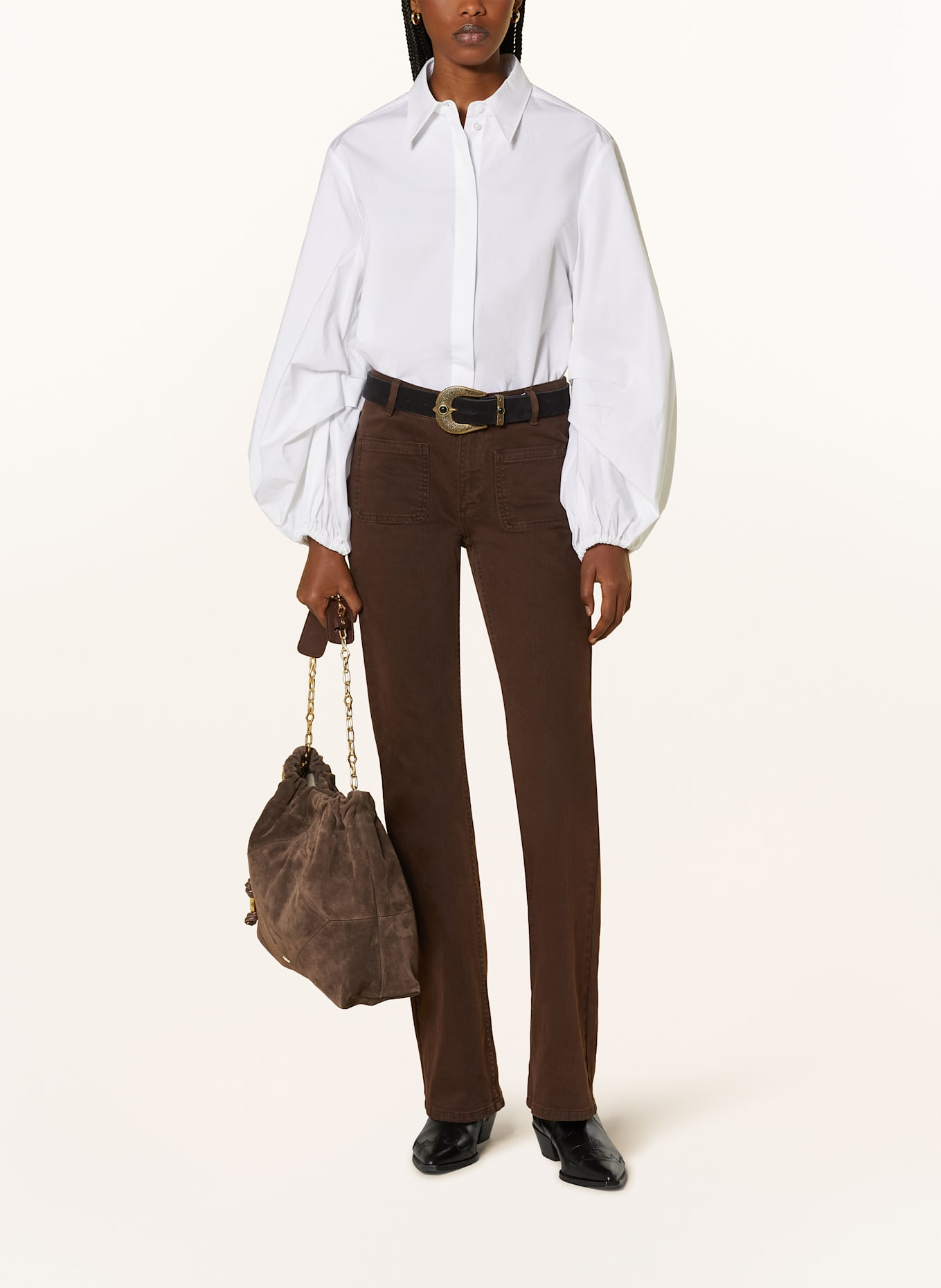 ba&sh Schultertasche JUNE M: DUNKELBRAUN