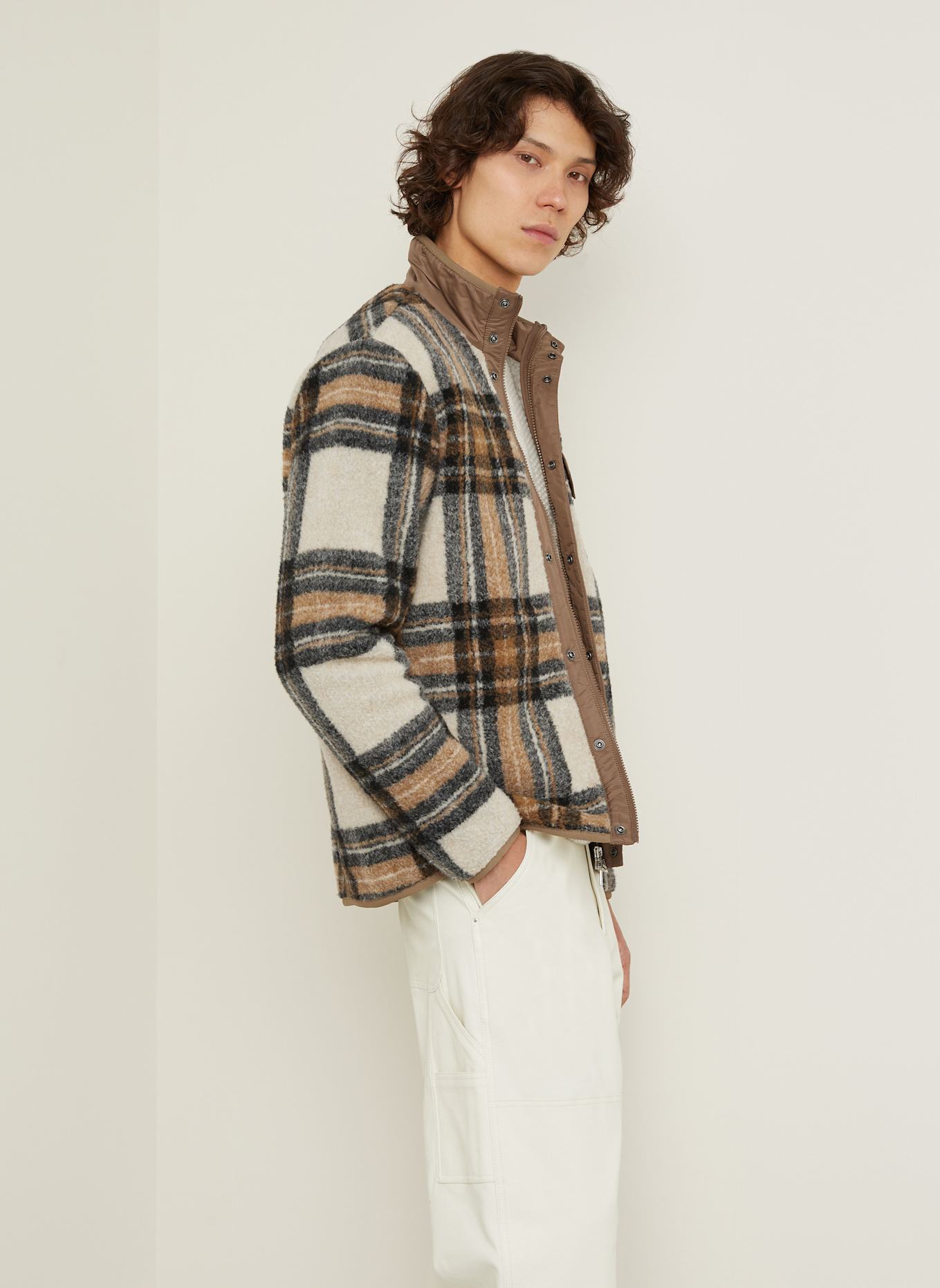 MONCLER Overshirt in beige brown black