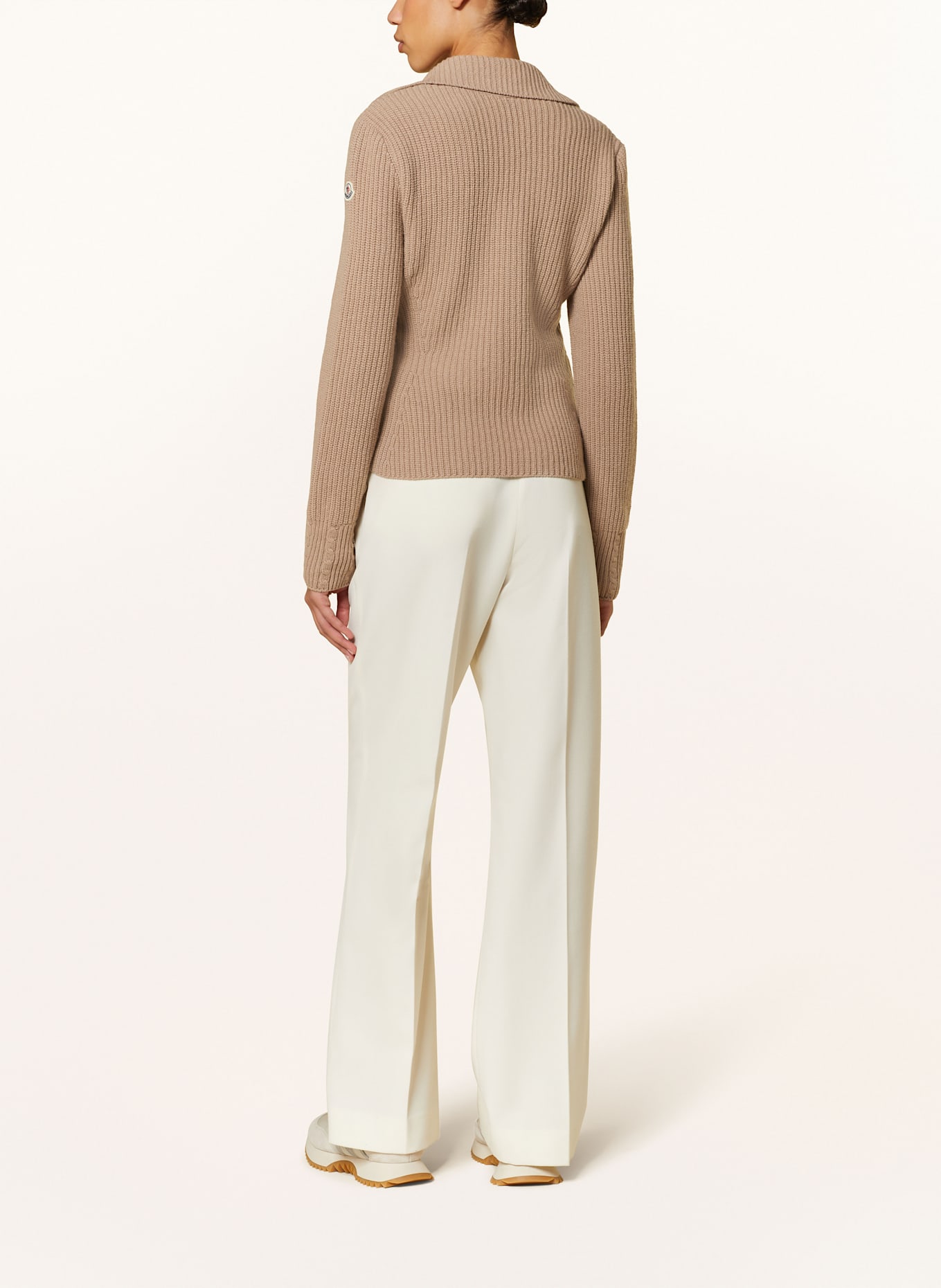 MONCLER Daunenjacke im Materialmix: CAMEL