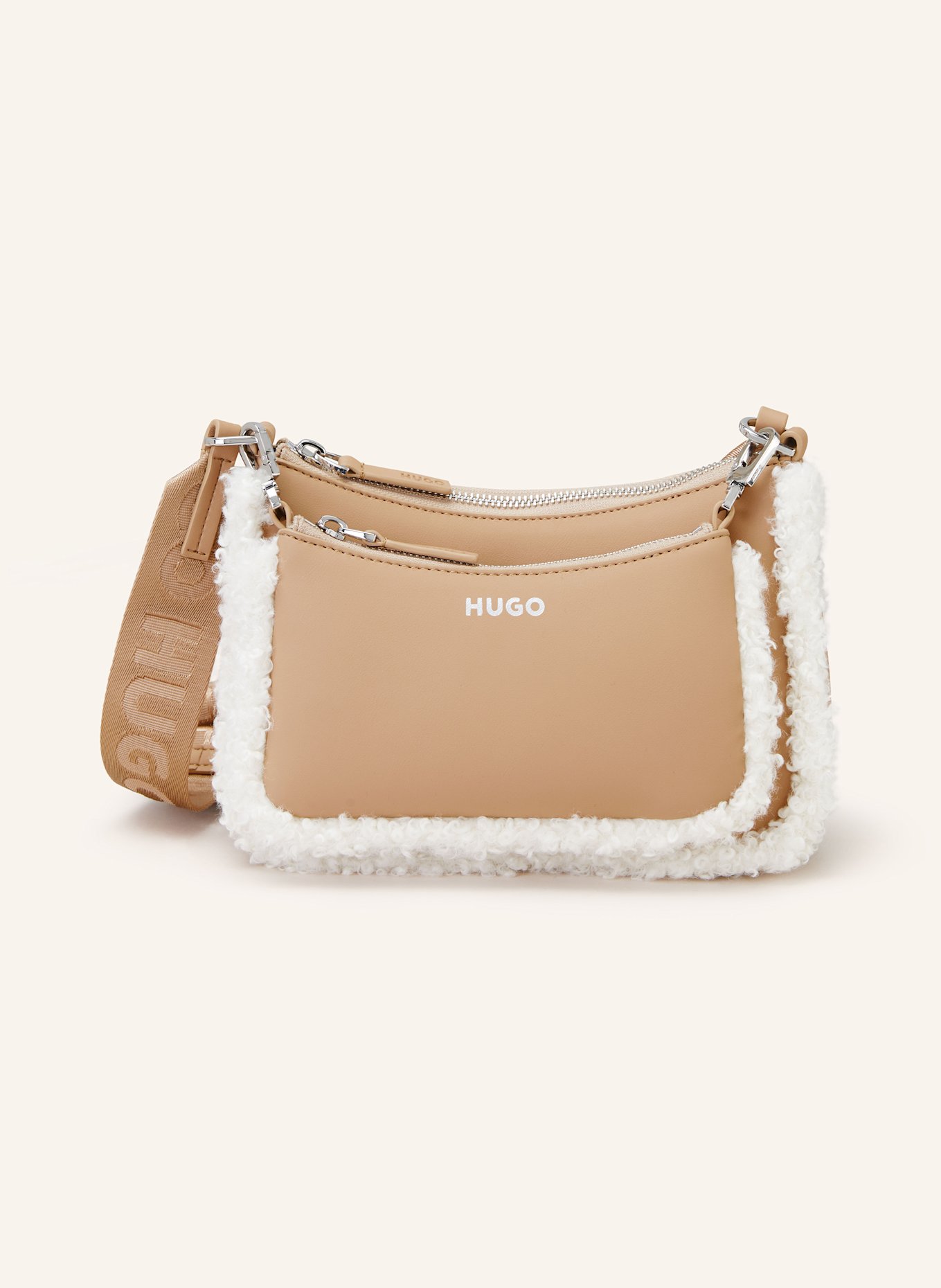HUGO Umhangetasche mit Pouch in beige