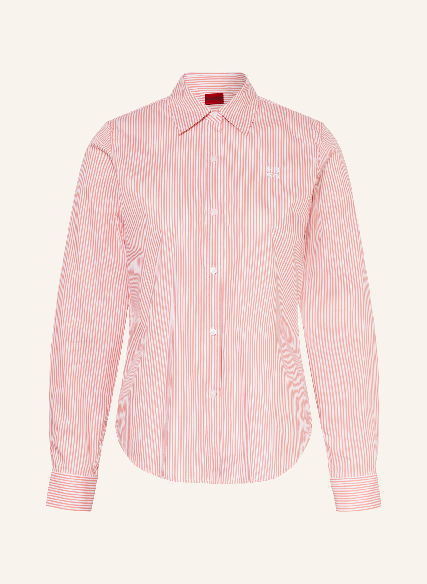 HUGO Hemdbluse THE ESSENTIAL: WEISS / LACHS