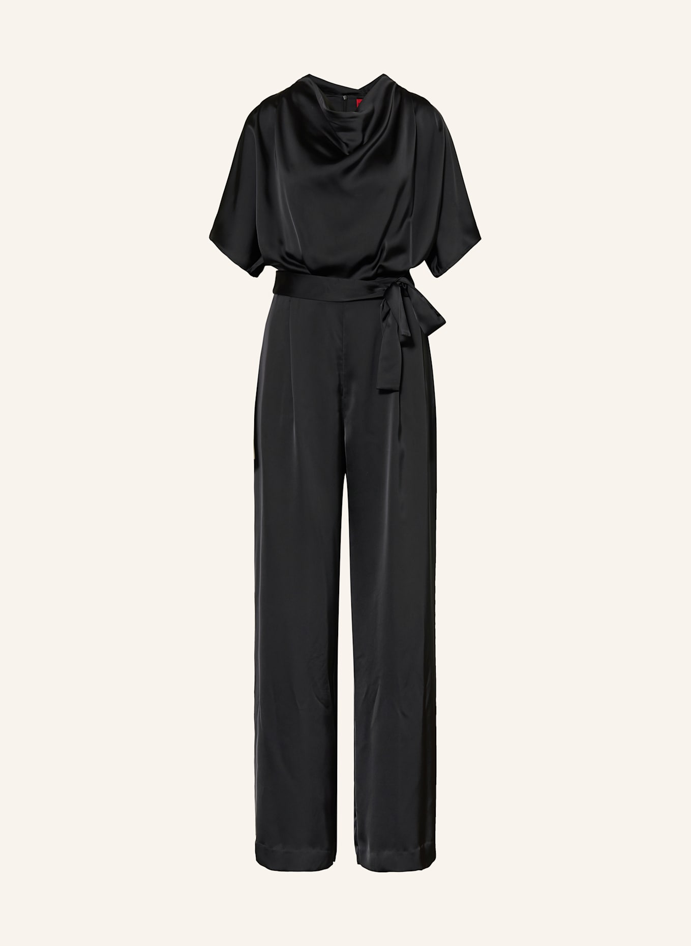 Black satin jumpsuit clearance