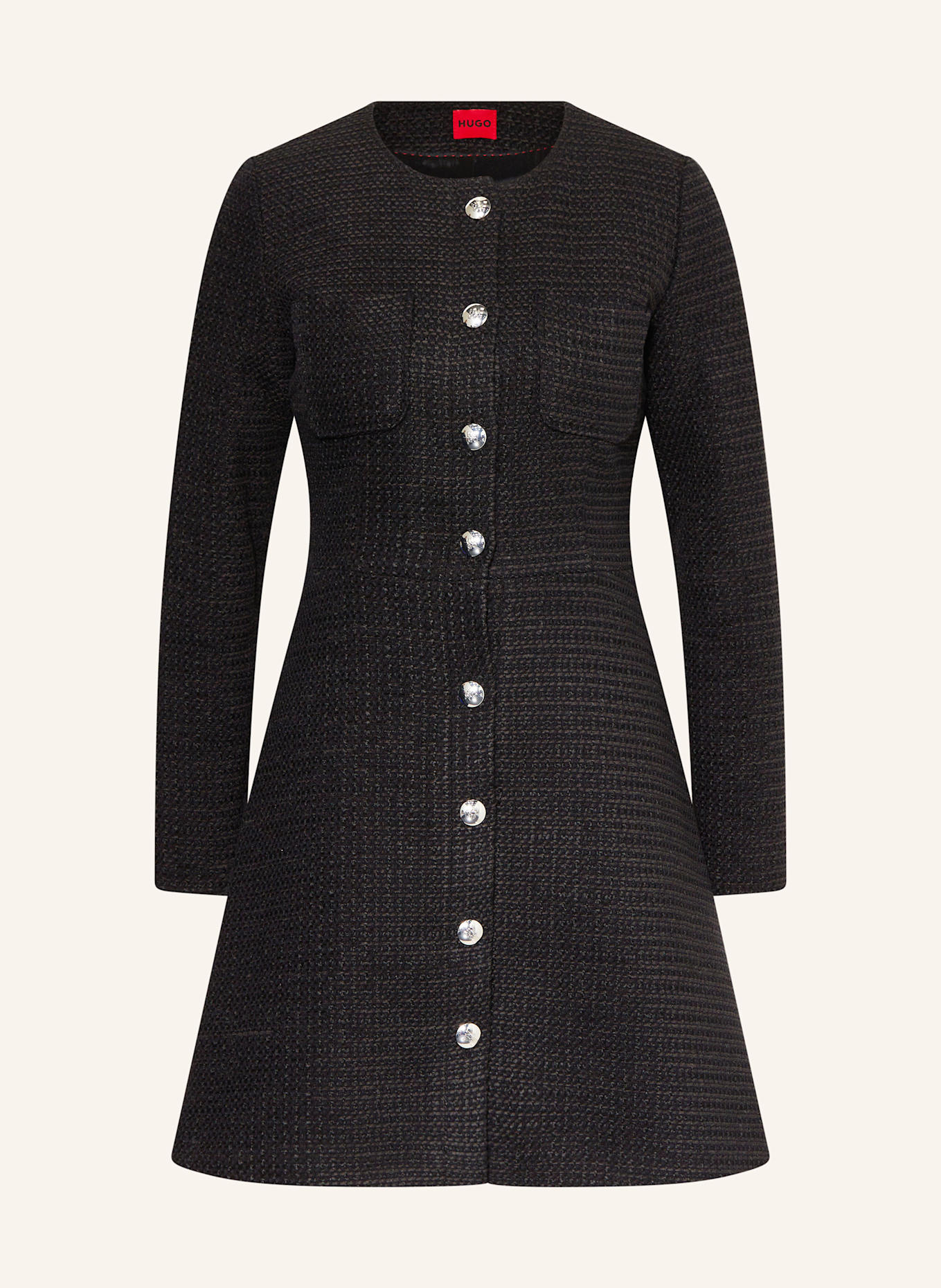 HUGO Tweed-Kleid KAREMA: SCHWARZ
