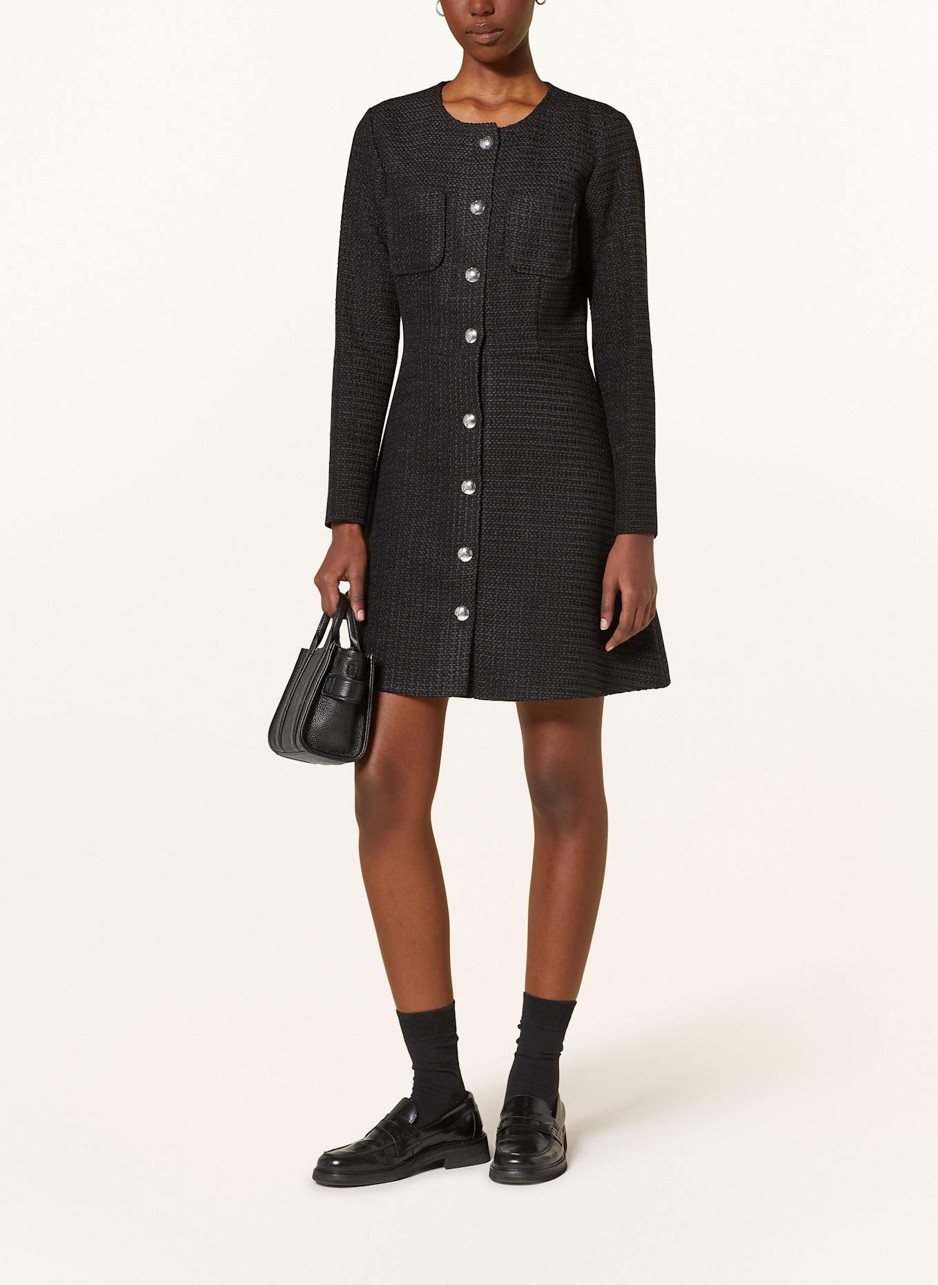 HUGO Tweed-Kleid KAREMA: SCHWARZ