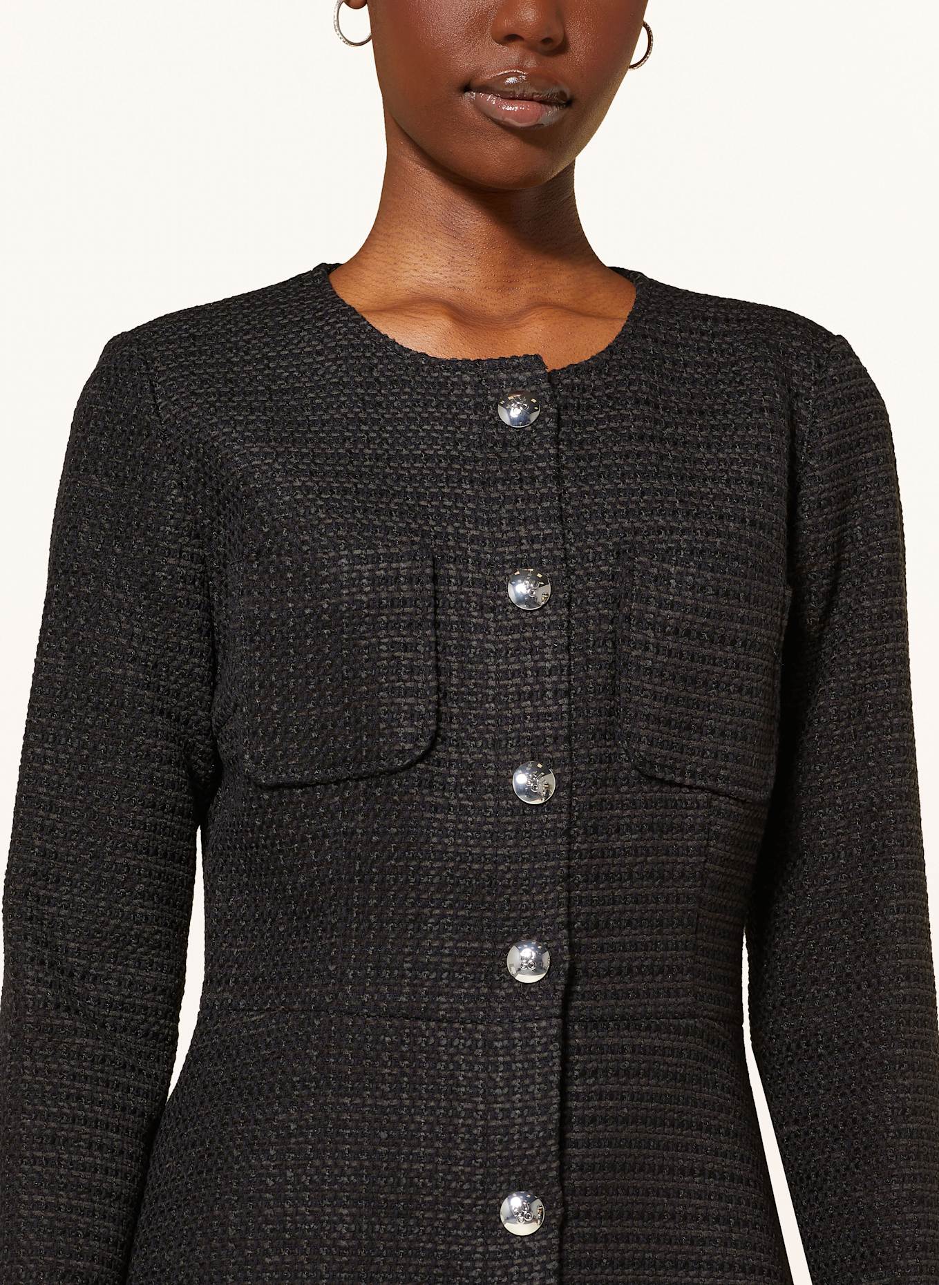 HUGO Tweed-Kleid KAREMA: SCHWARZ