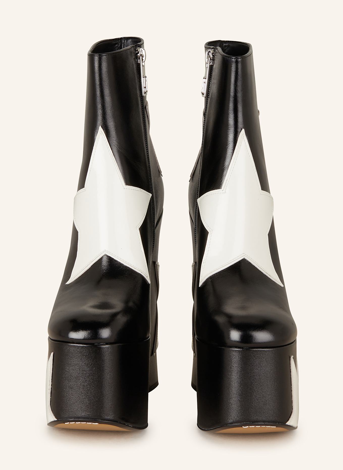 MARC JACOBS Platform boots THE STAR PLATFORM KIKI ANKLE BOOT in black white