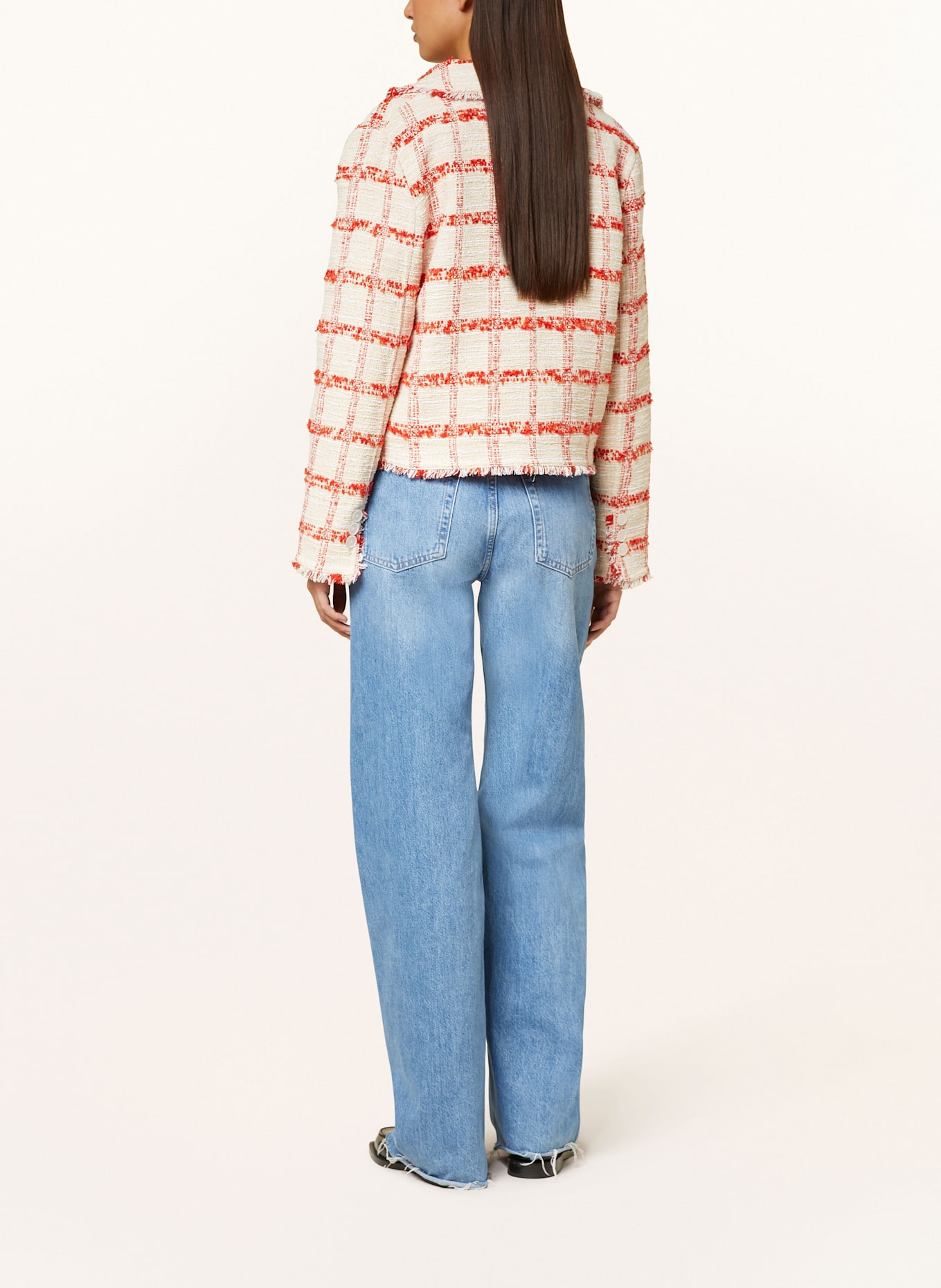 Rich & Royal Bouclé-Blazer: CREME / ORANGE