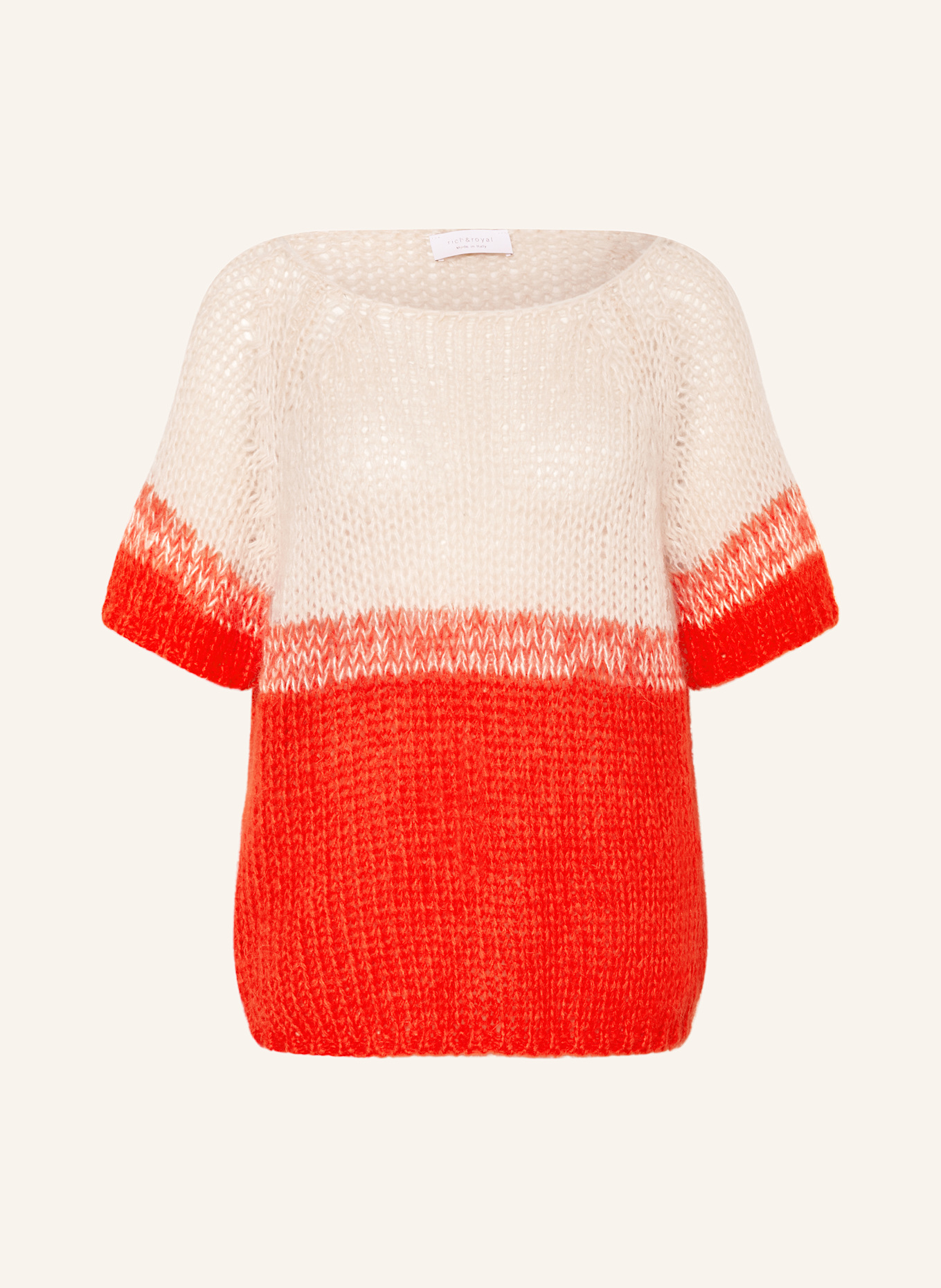 Rich & Royal Knit shirt: CREAM / RED