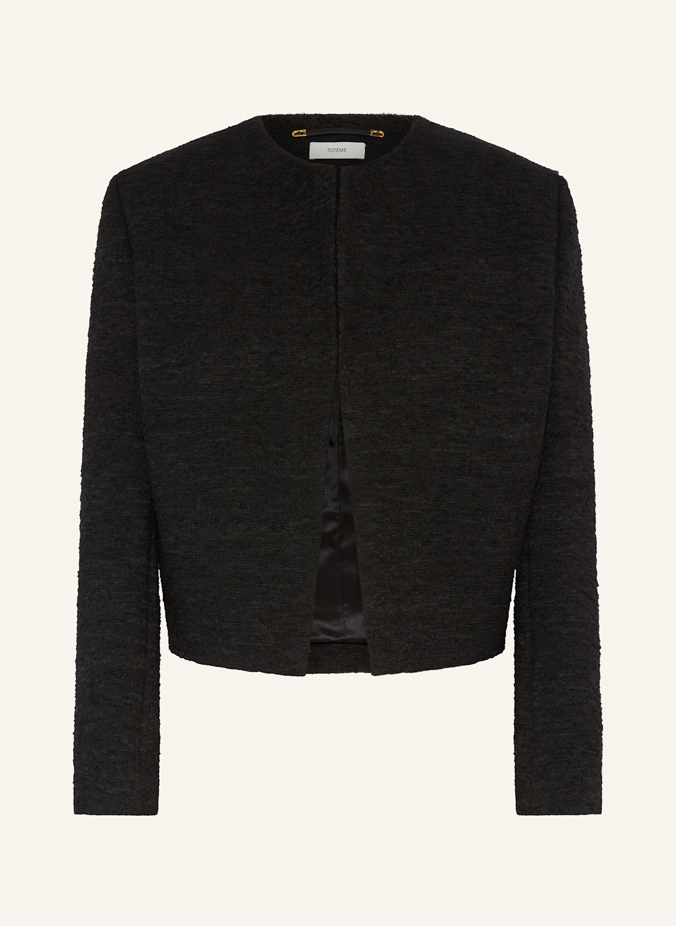 TOTEME Bouclé-Jacke: SCHWARZ