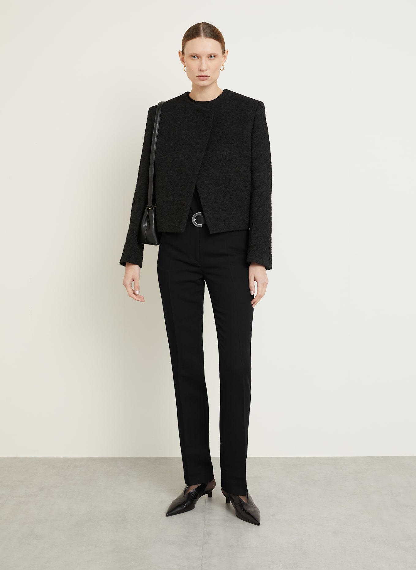 TOTEME Bouclé-Jacke: SCHWARZ